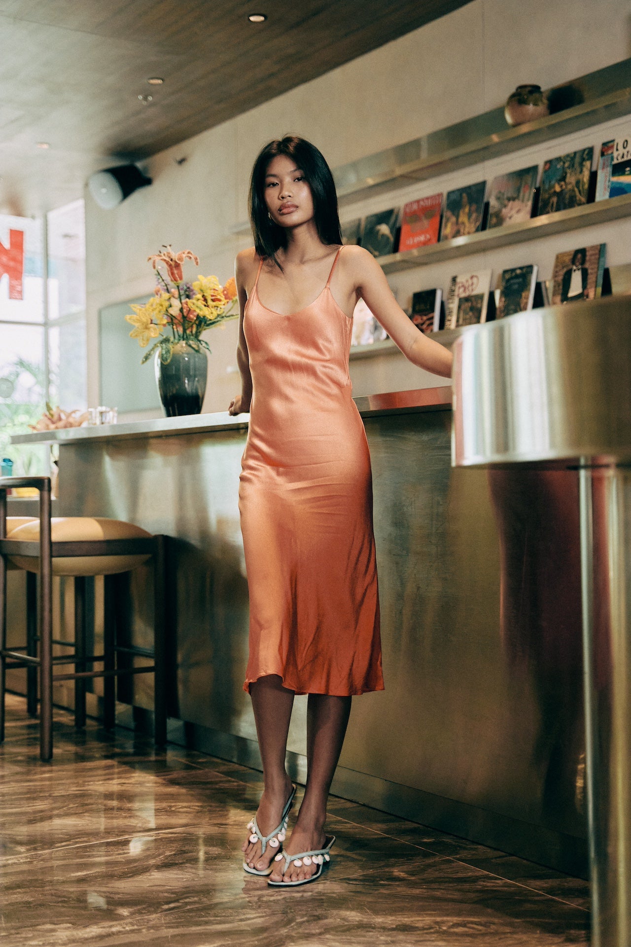 Sena Slip Dress Papaya