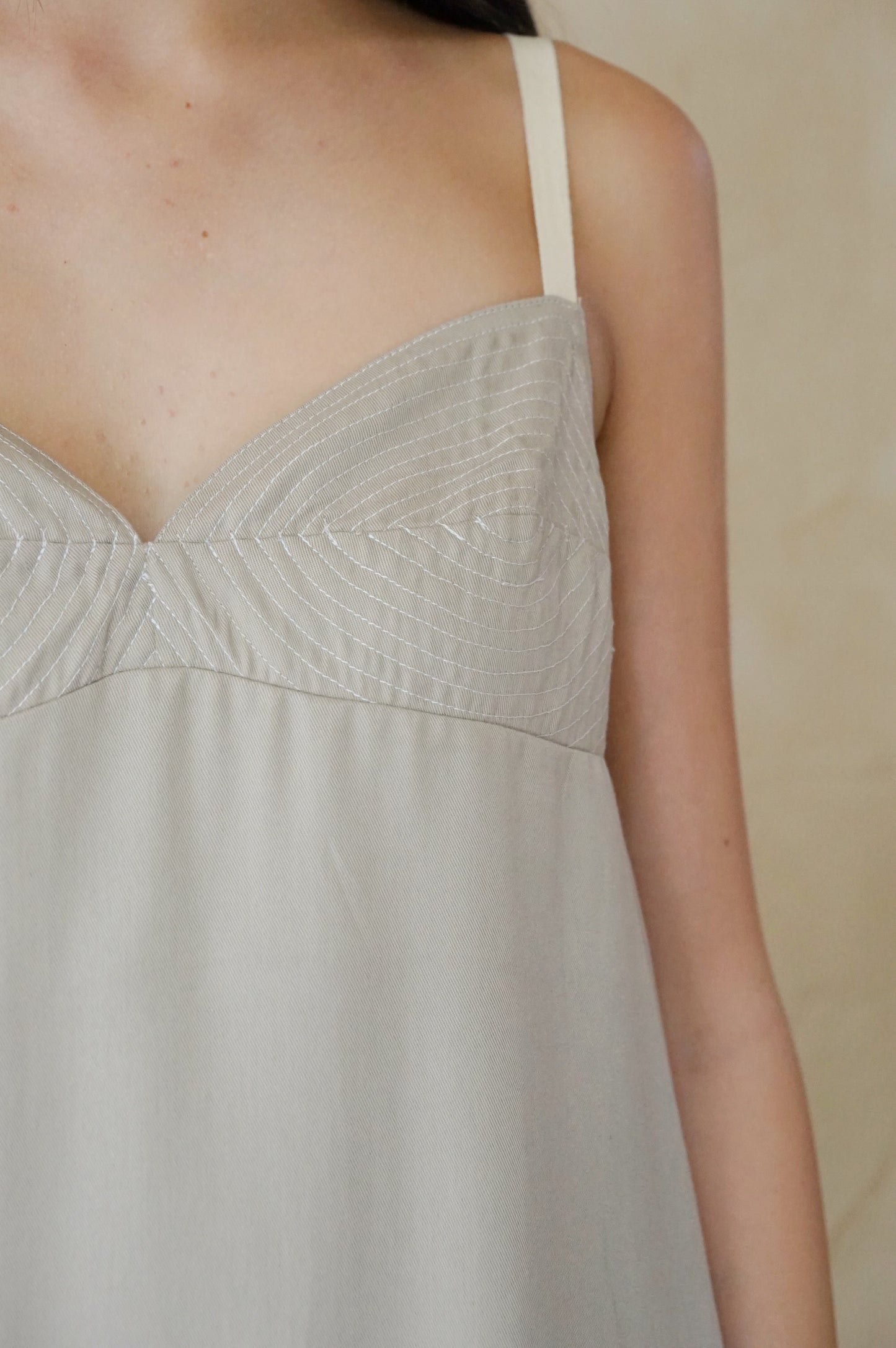 Coquille Shift Dress Tencel Latte