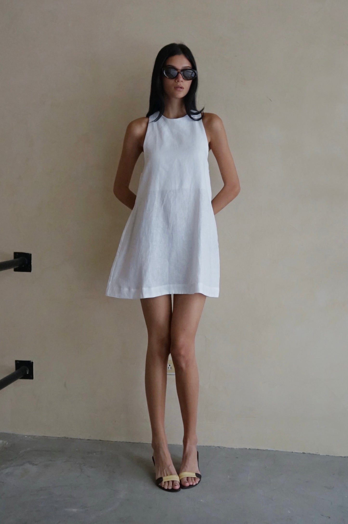 Swing Dress White Linen