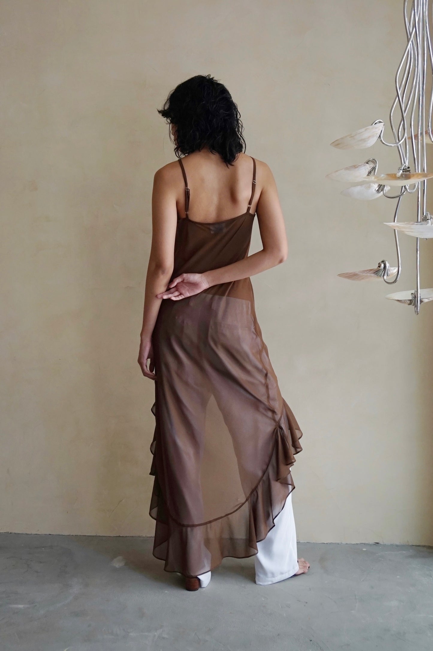 Murina Sheer Slip Dress Narra