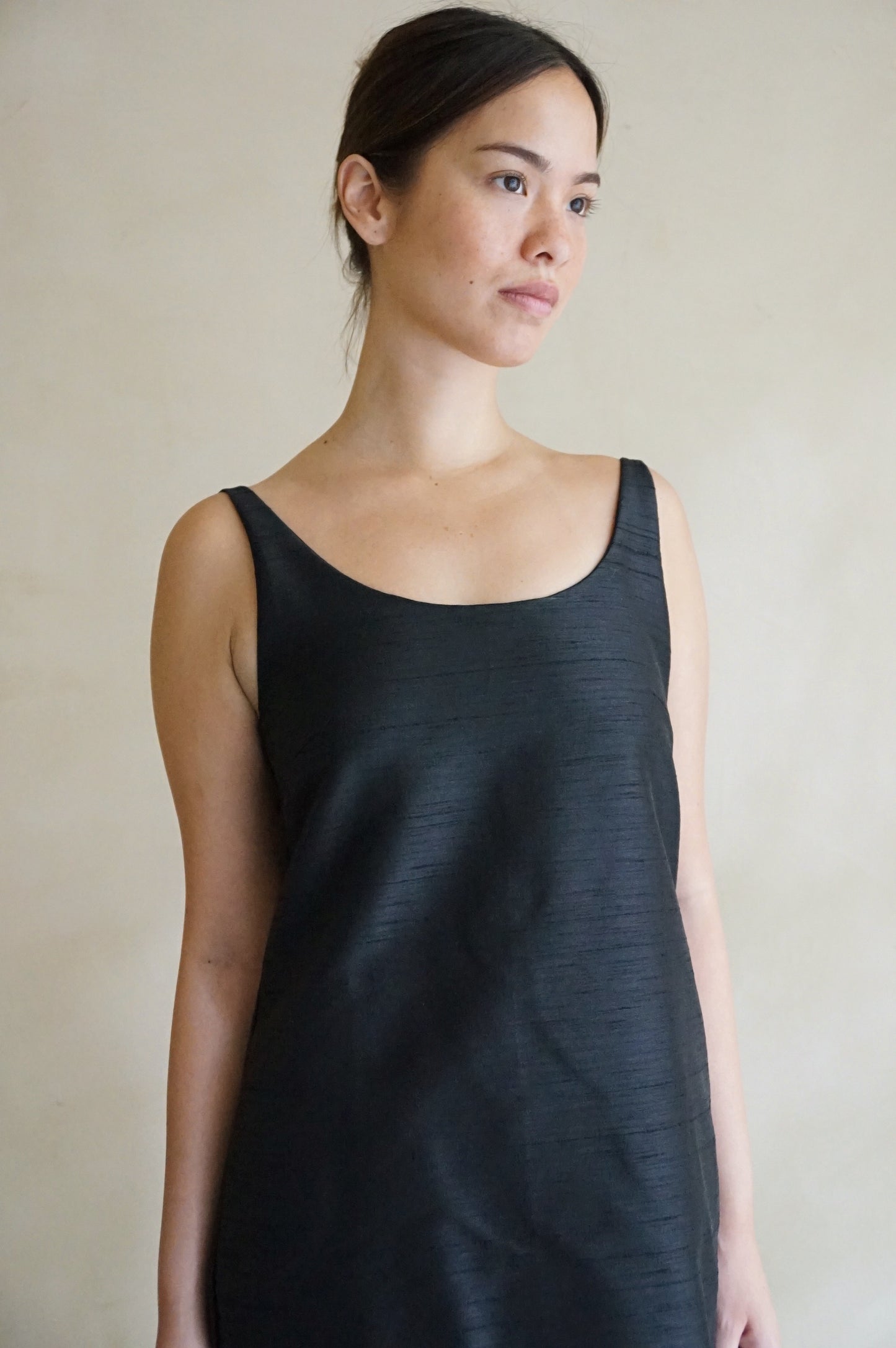 Alba Mini Dress Black Piña Taffeta