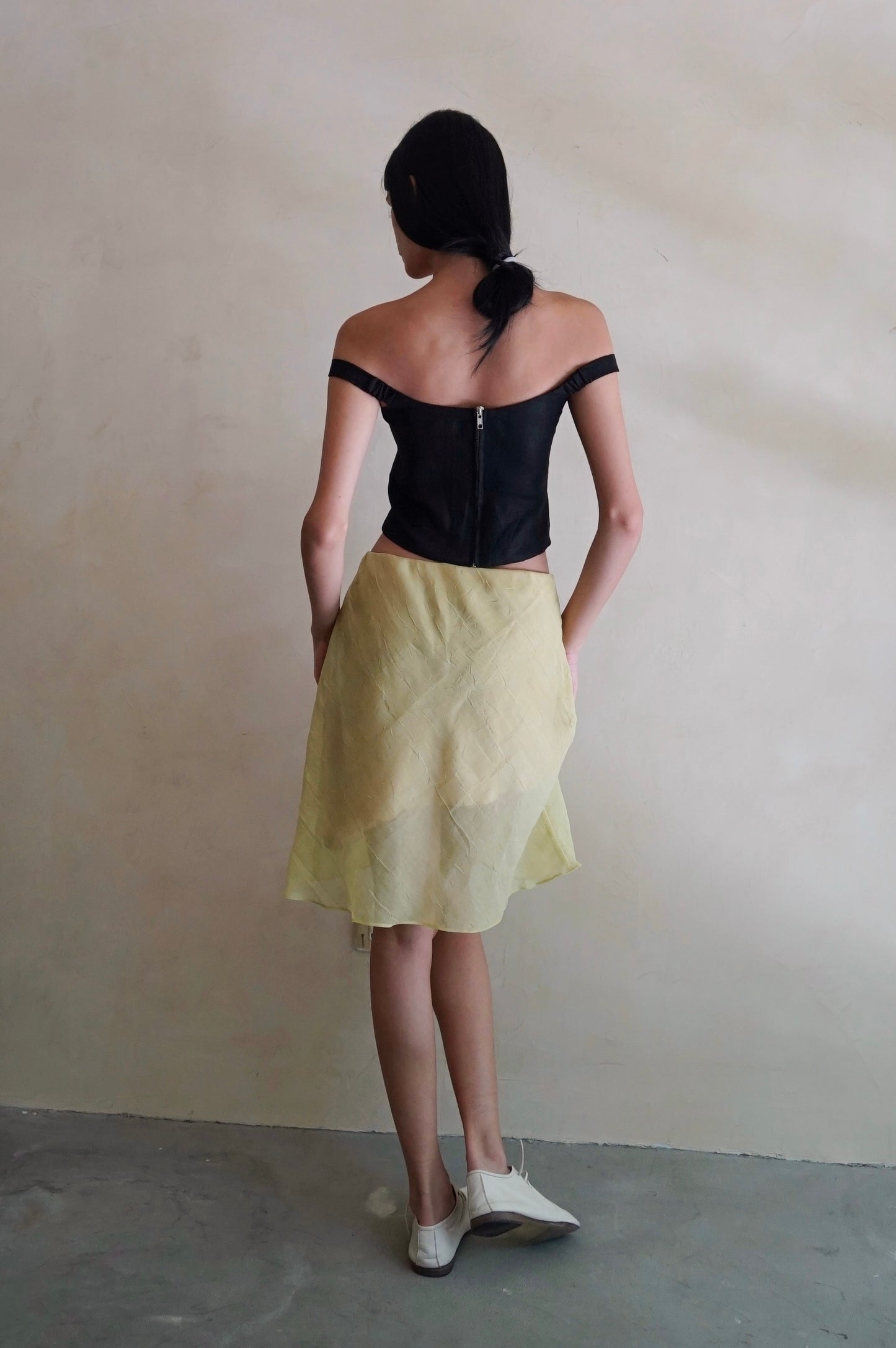 Oblique Mini Skirt Lettuce