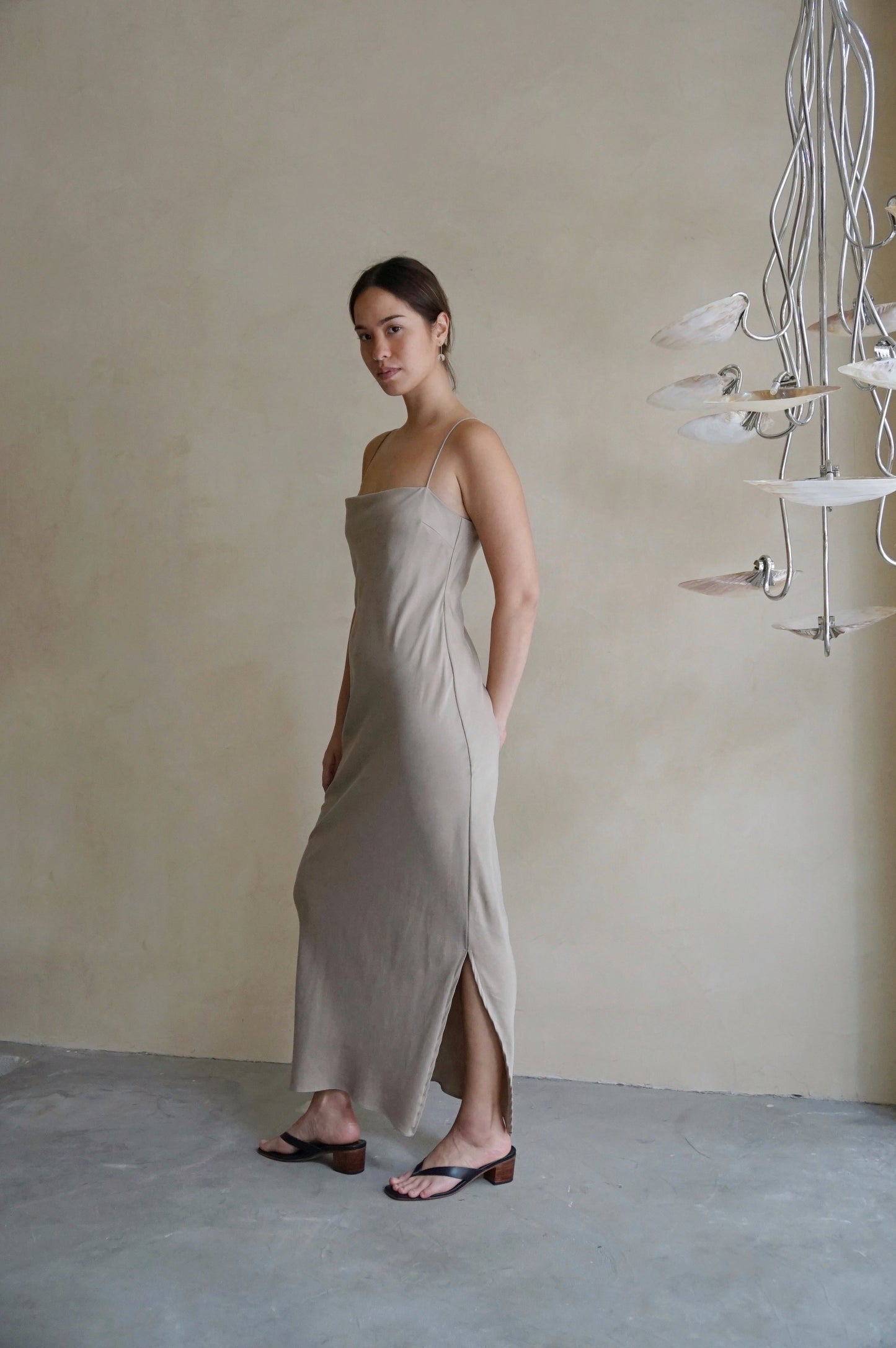 Flute Maxi Dress Latte