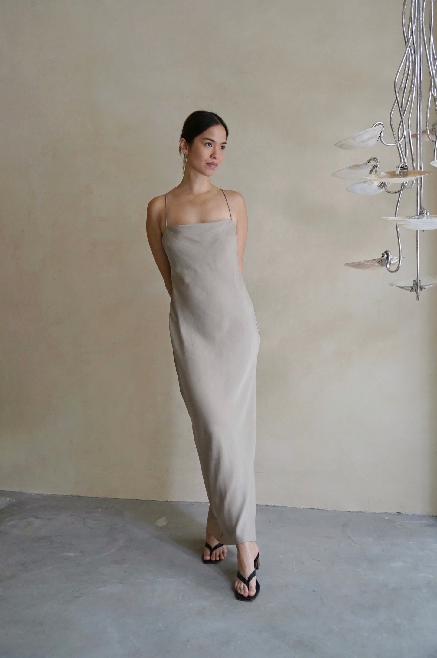 Flute Maxi Dress Latte