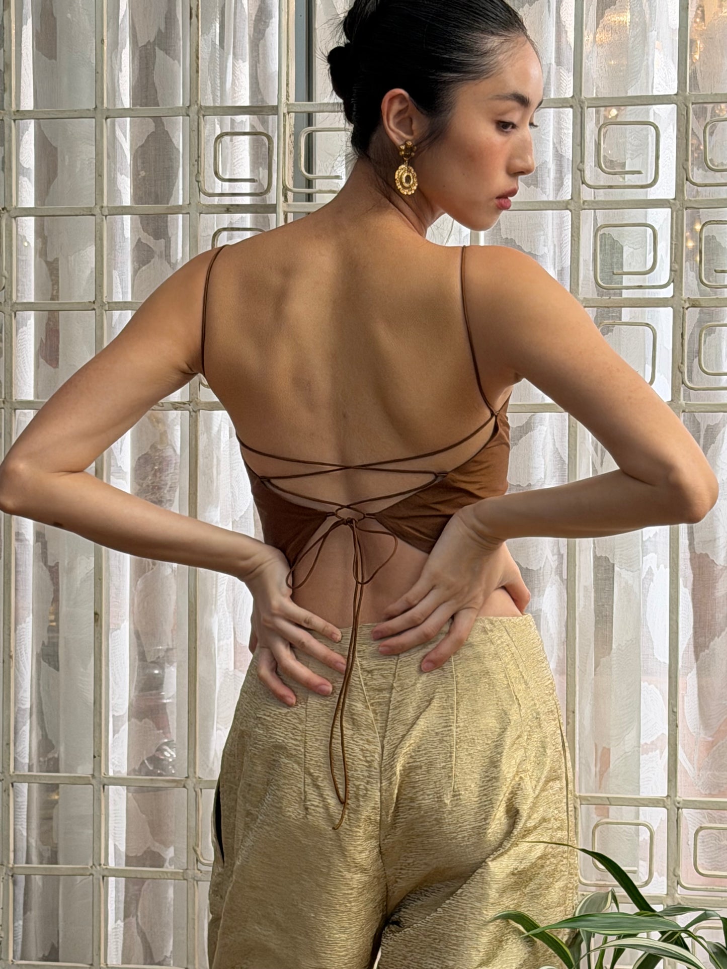 Horizon Top Bronze Raw Silk