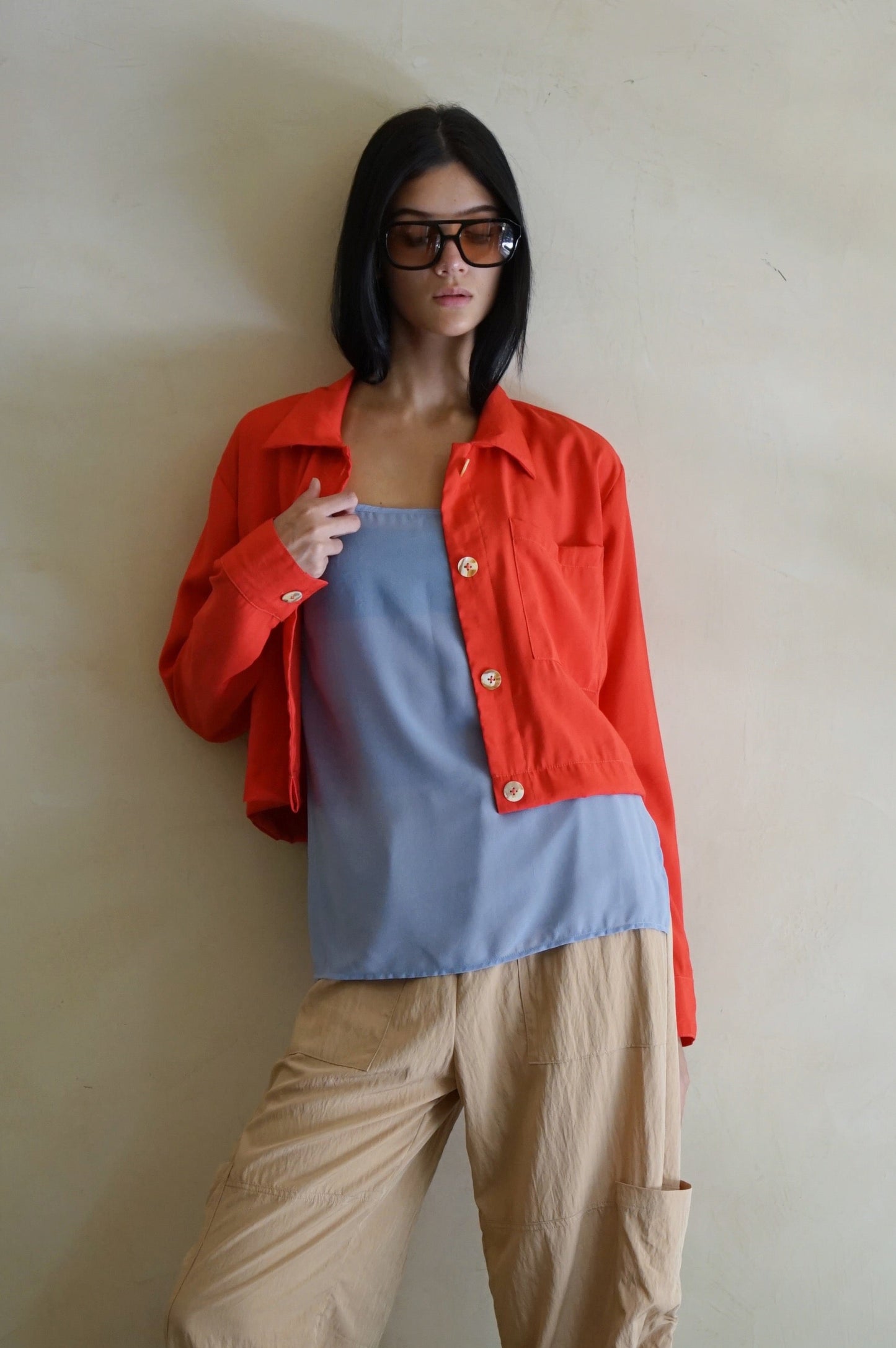 Square Neck Sheer Tunic Top Periwinkle