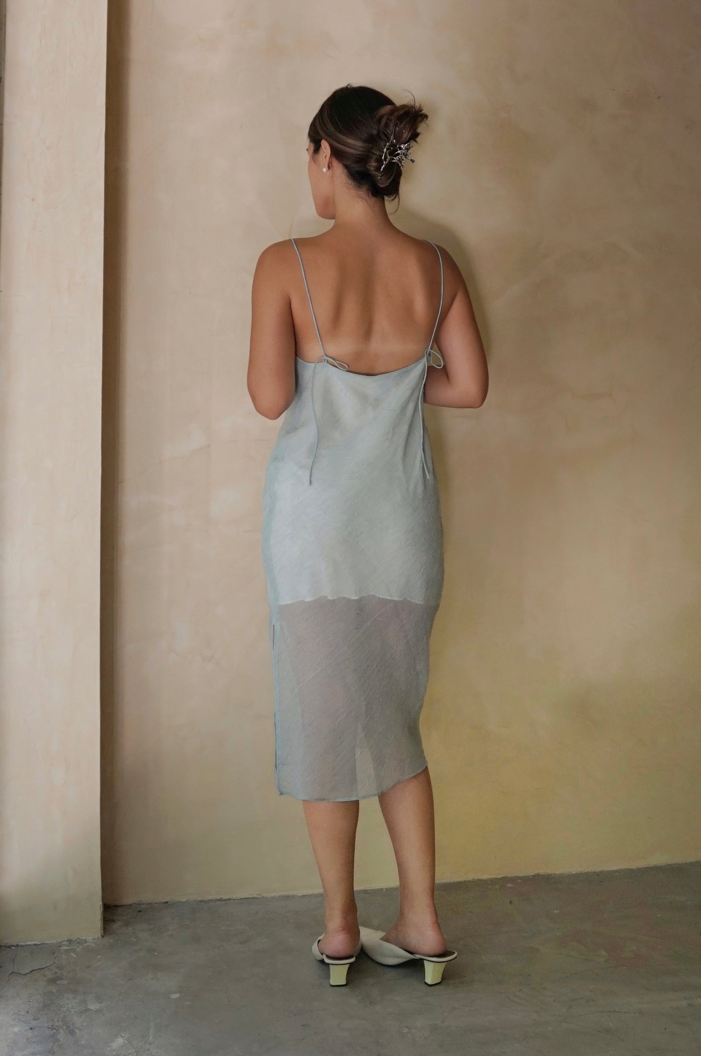 Brilyo Bias Midi Dress Celeste