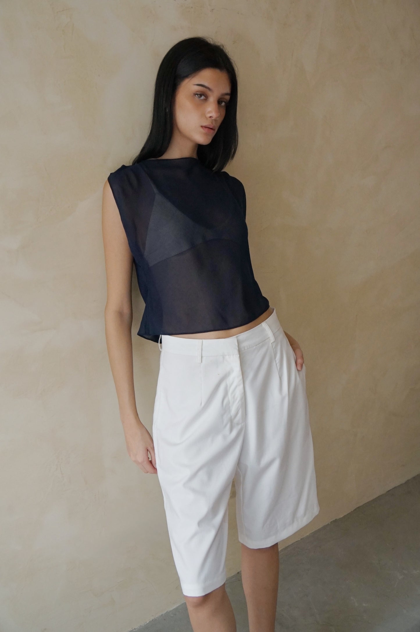 Sheer Bateau Top Navy