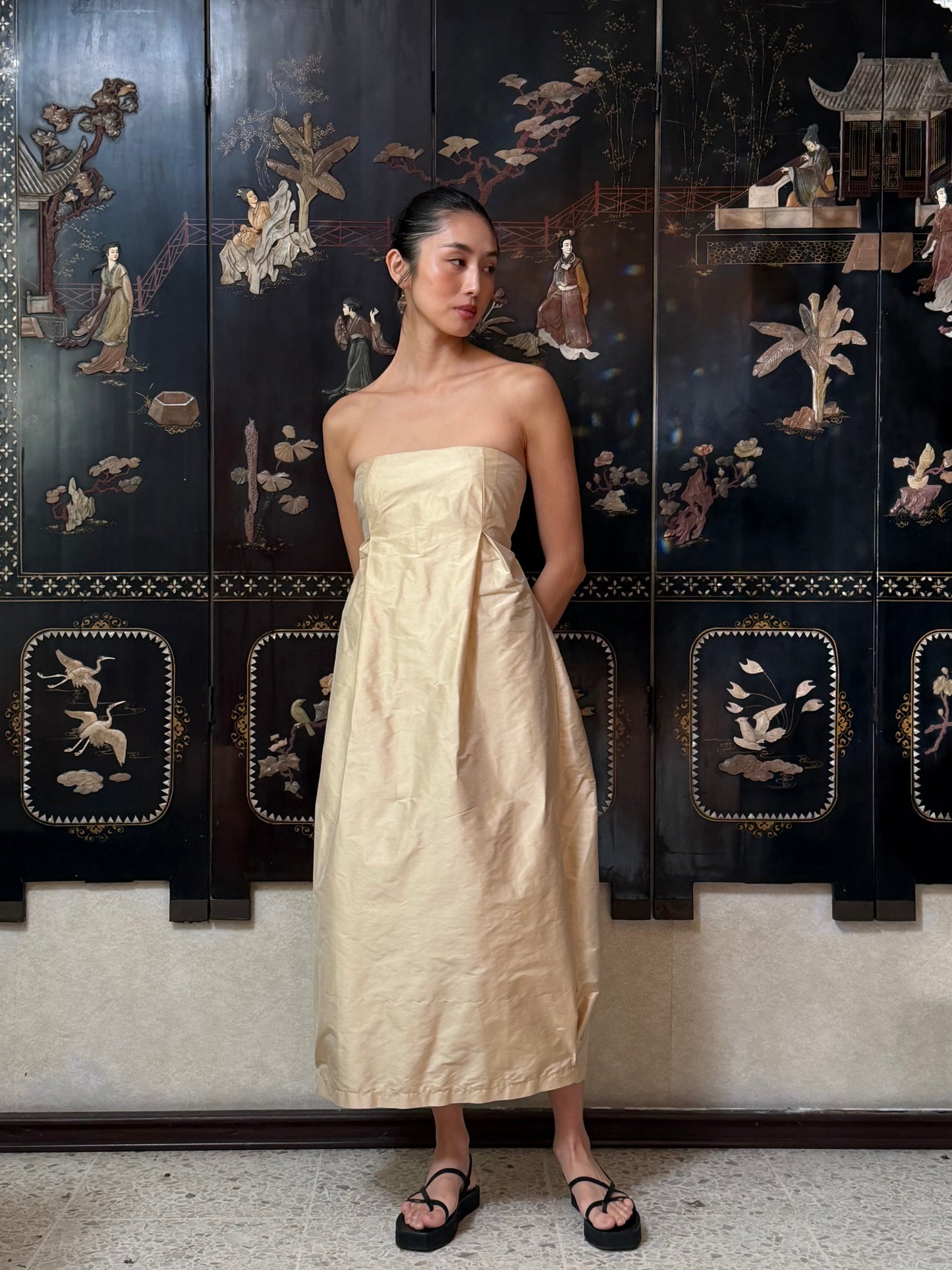 Dahye Silk Dress Champagne (pre-order)