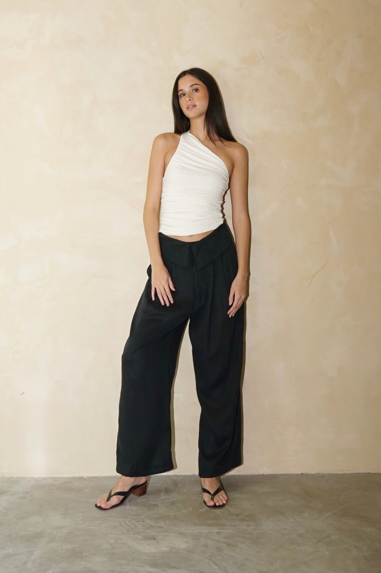 Foldover Pants Black