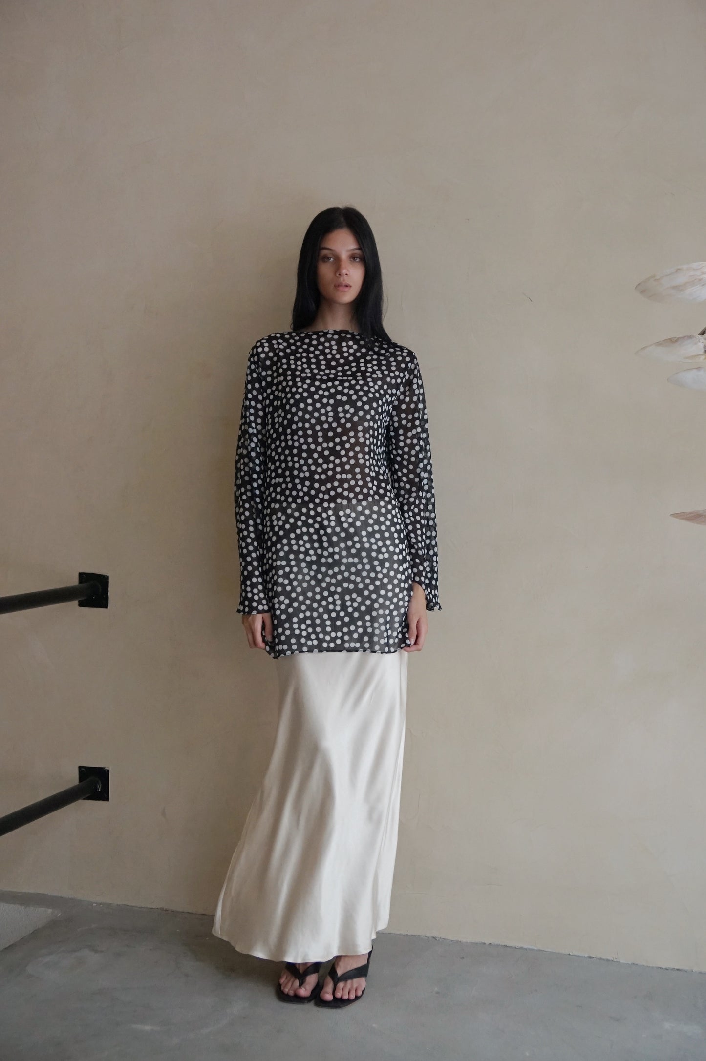 Bias Slip Maxi Skirt Champagne