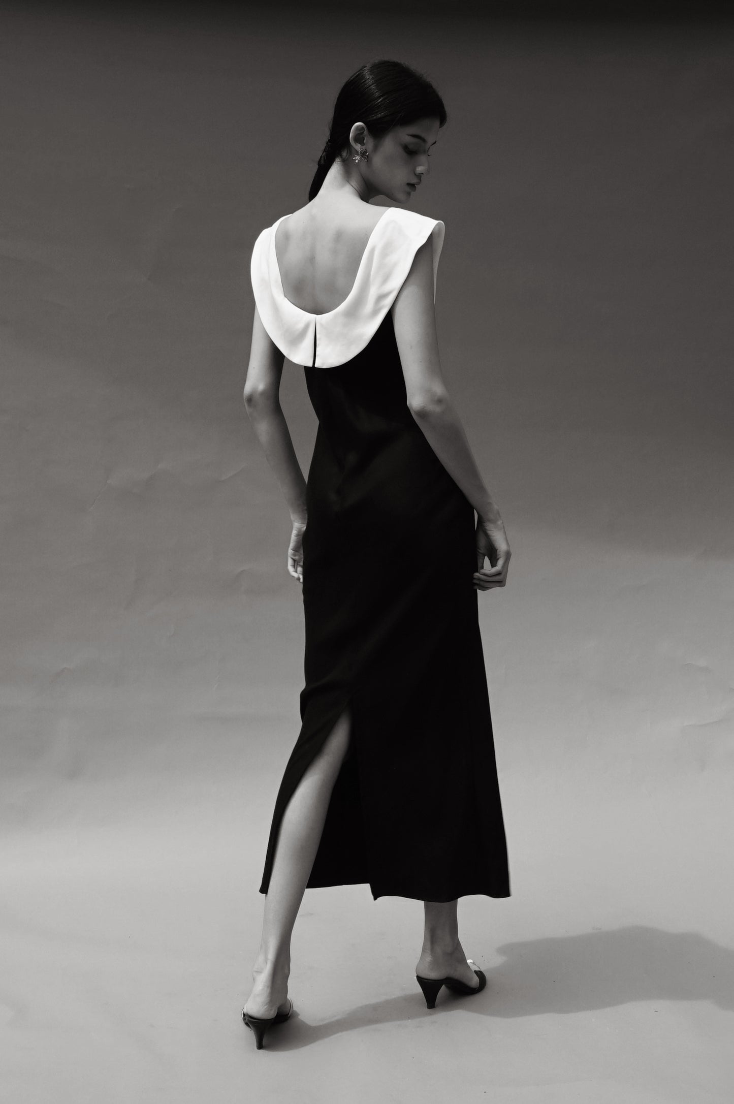 Crescent Contrast Slip Dress