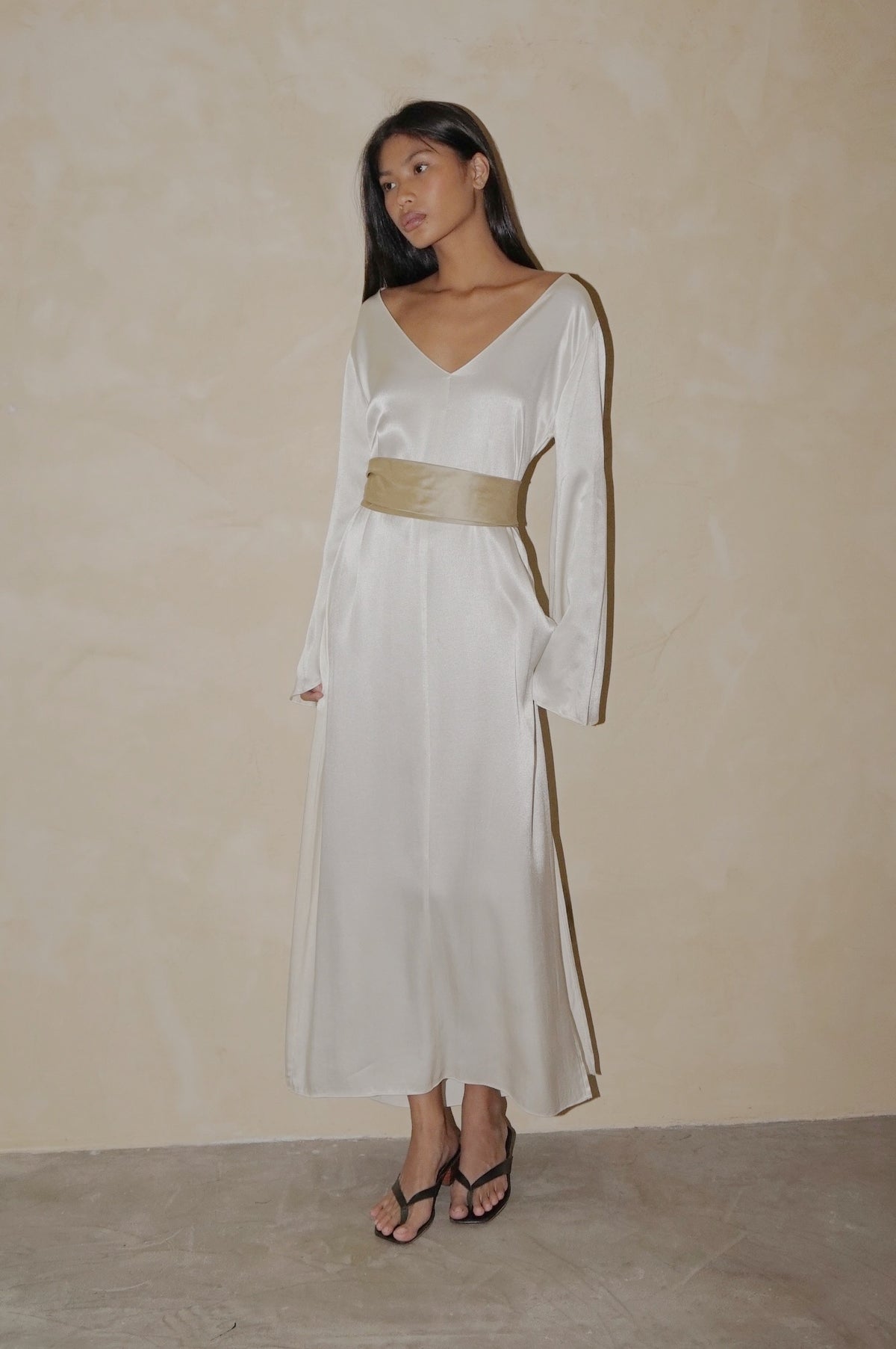 Flare Tunic Maxi Dress Pearl
