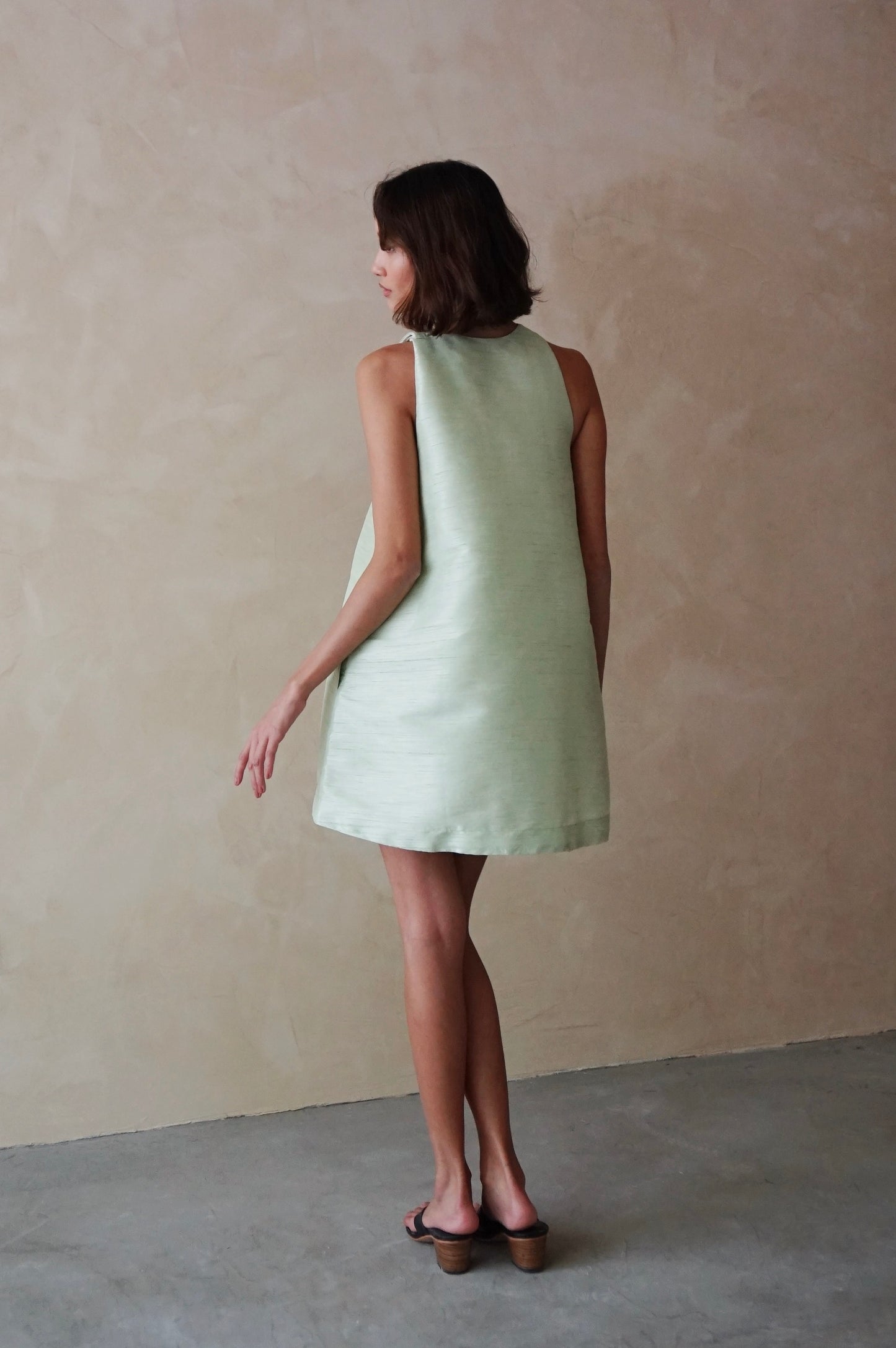 Swing Dress Melon Piña Silk