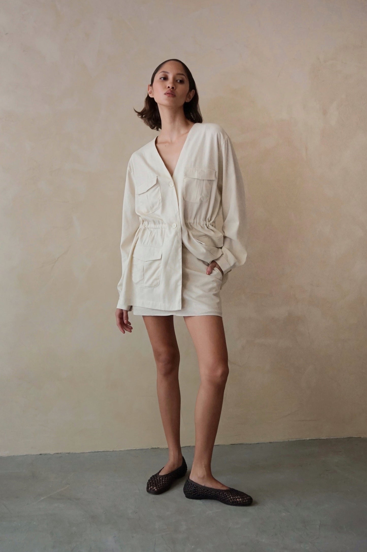 Safari Shirt Jacket Stone