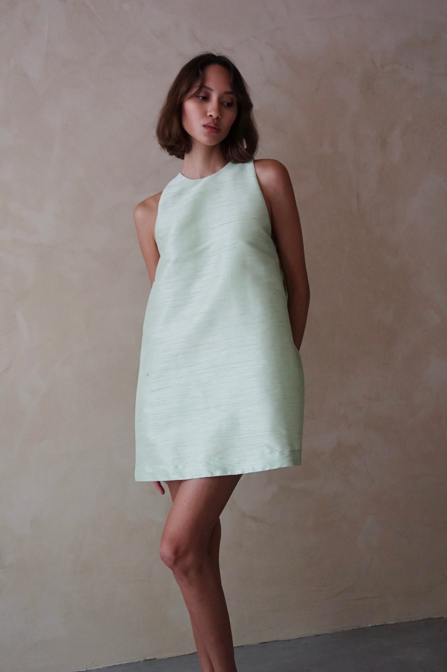 Swing Dress Melon Piña Silk