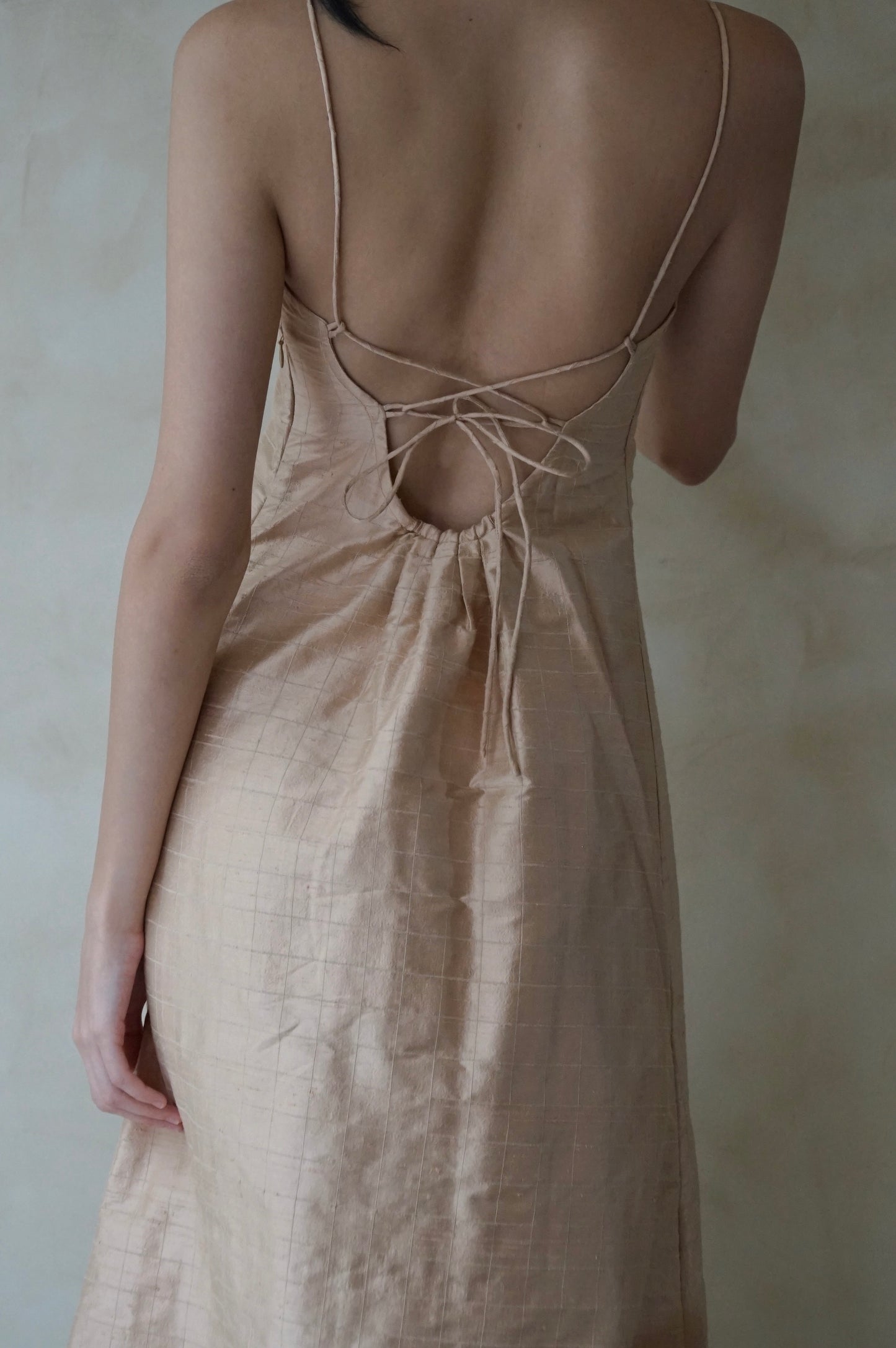 Valla Dress Rosé Raw Silk