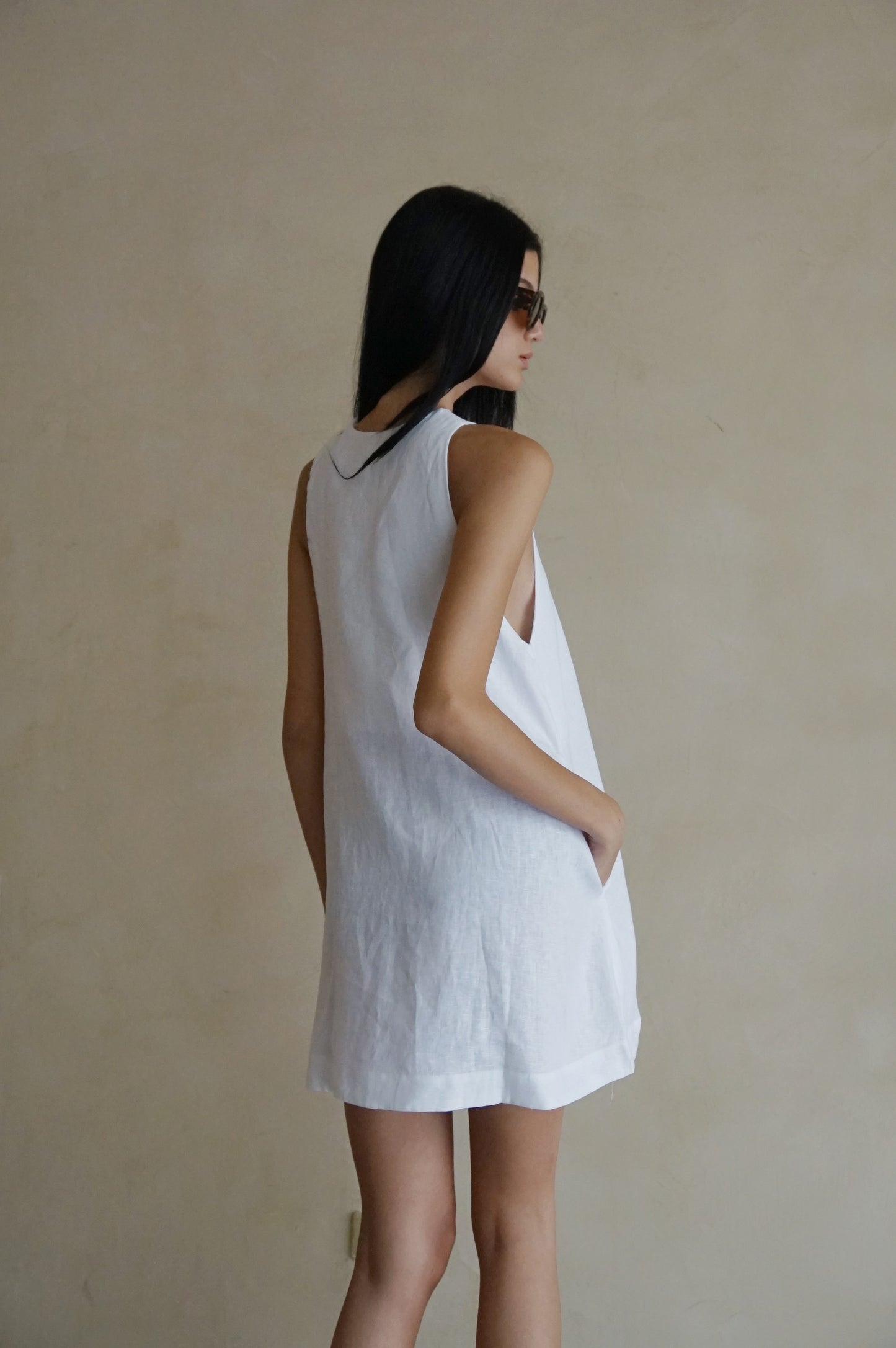 Swing Dress White Linen