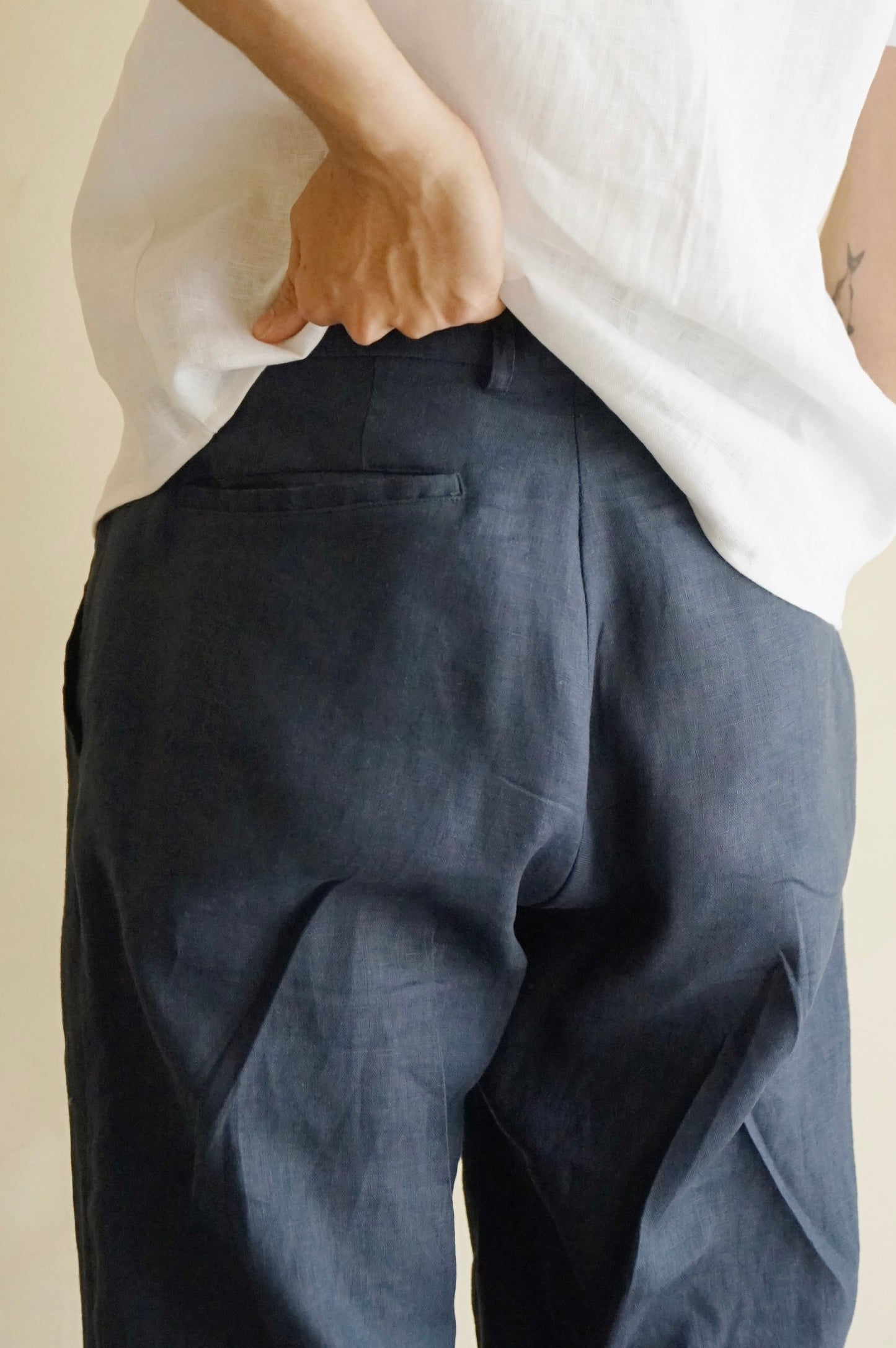 Remi Unisex Pants Linen Navy