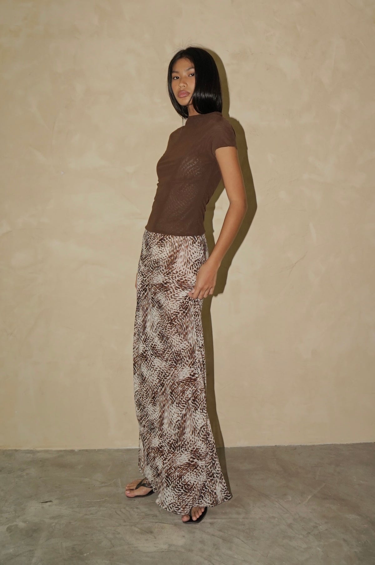 Mock Neck Top Cocoa