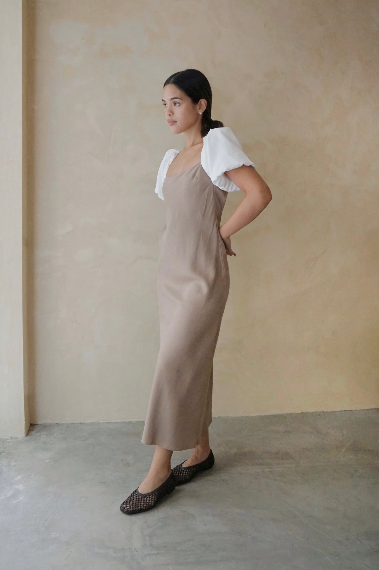 Contrast Terno Dress Taupe