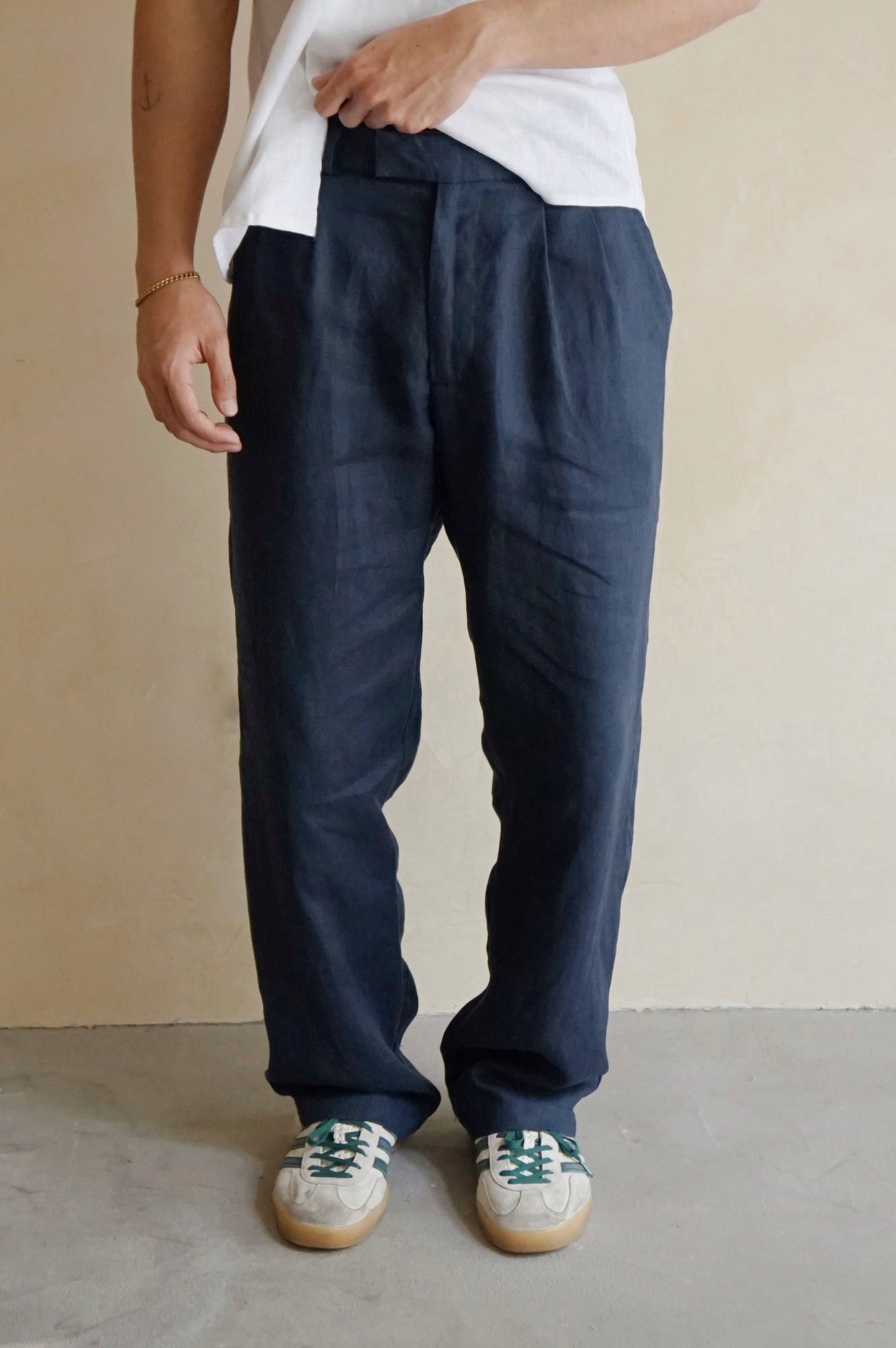 Remi Unisex Pants Linen Navy