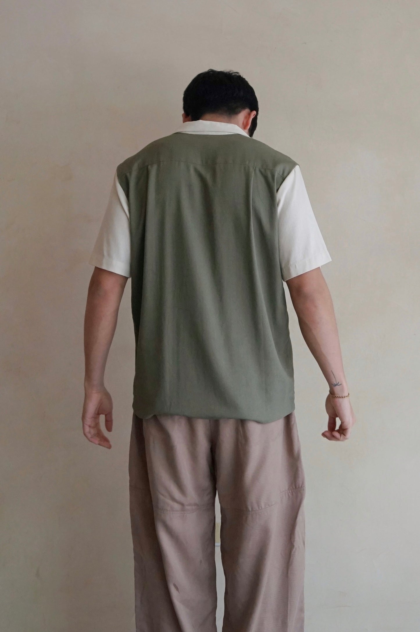 Men's Camp Collar Basil Stone
