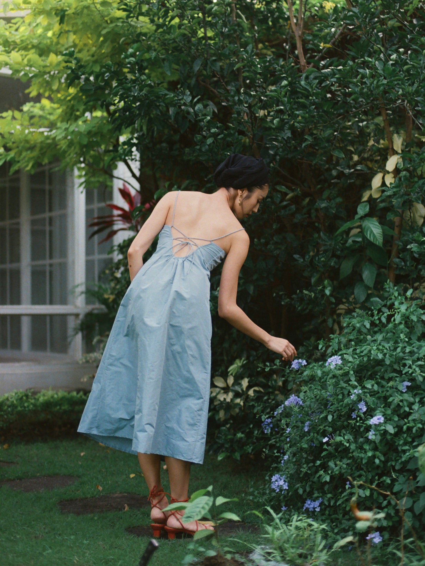 Valla Dress Lapis Raw Silk