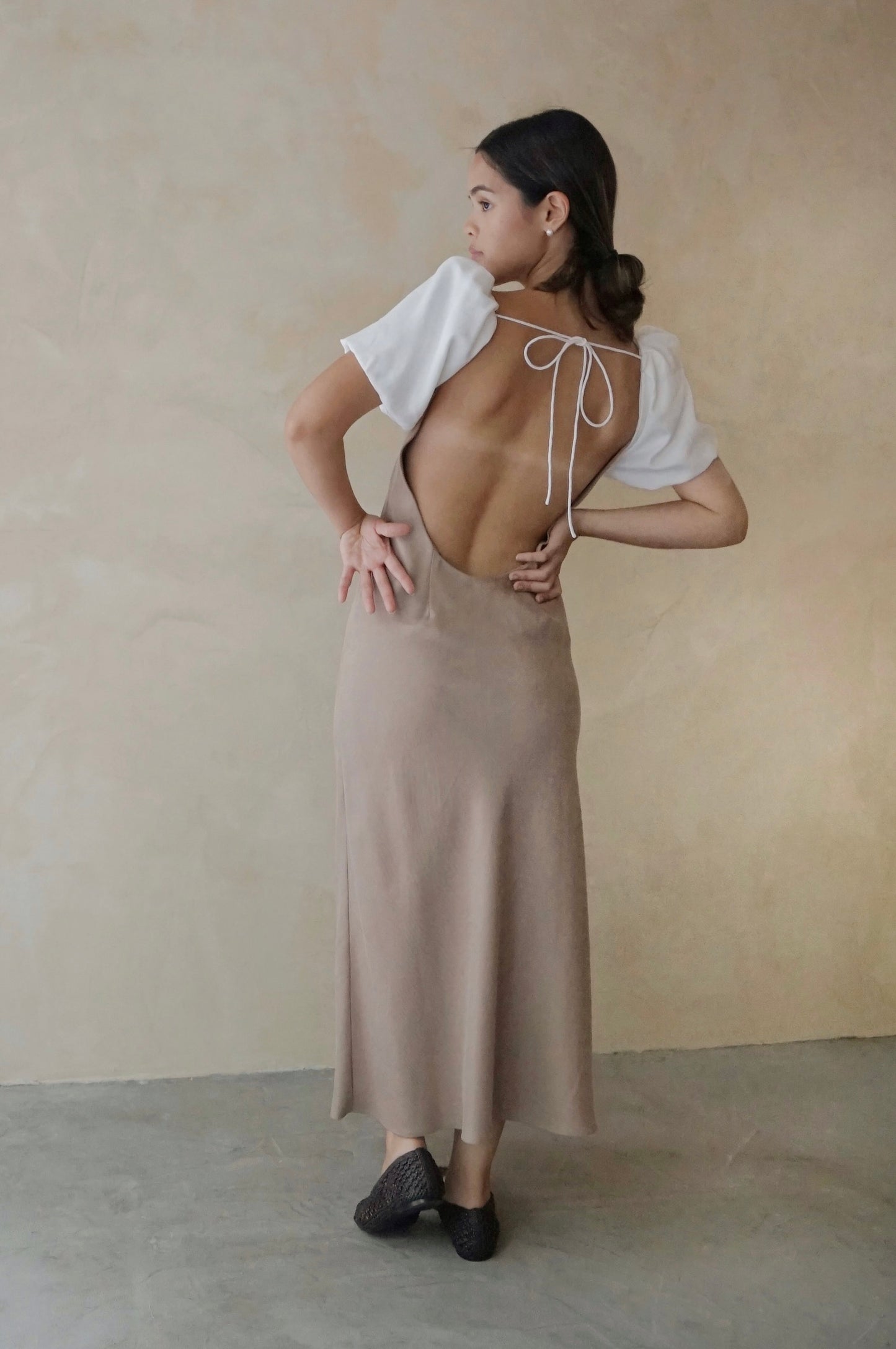 Contrast Terno Dress Taupe