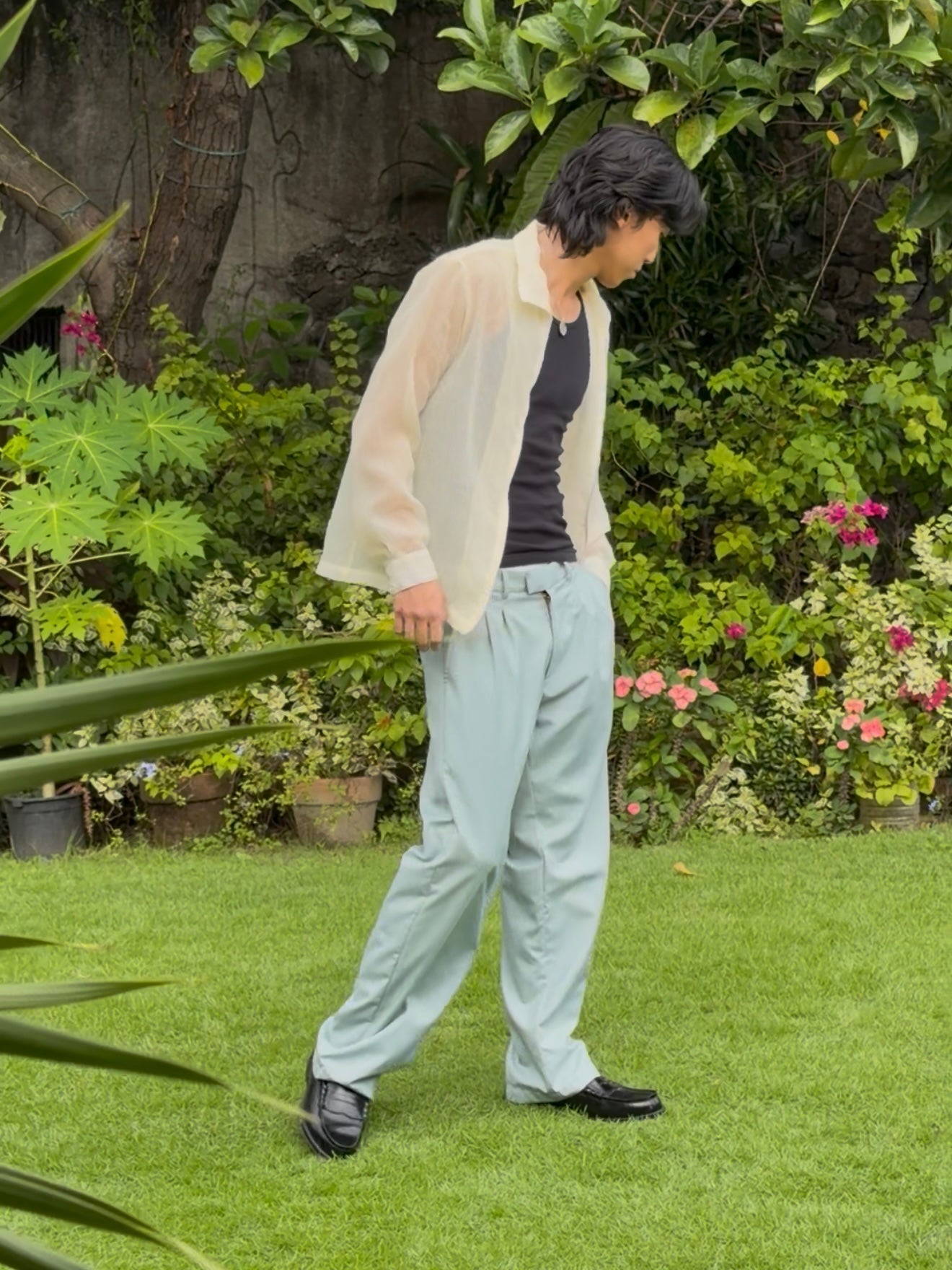 Long Sleeve Zip Shirt Cornsilk