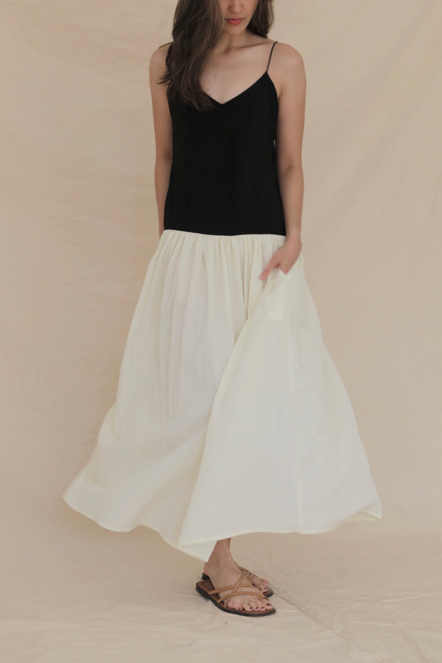 Contrast Drop Waist Bias Maxi