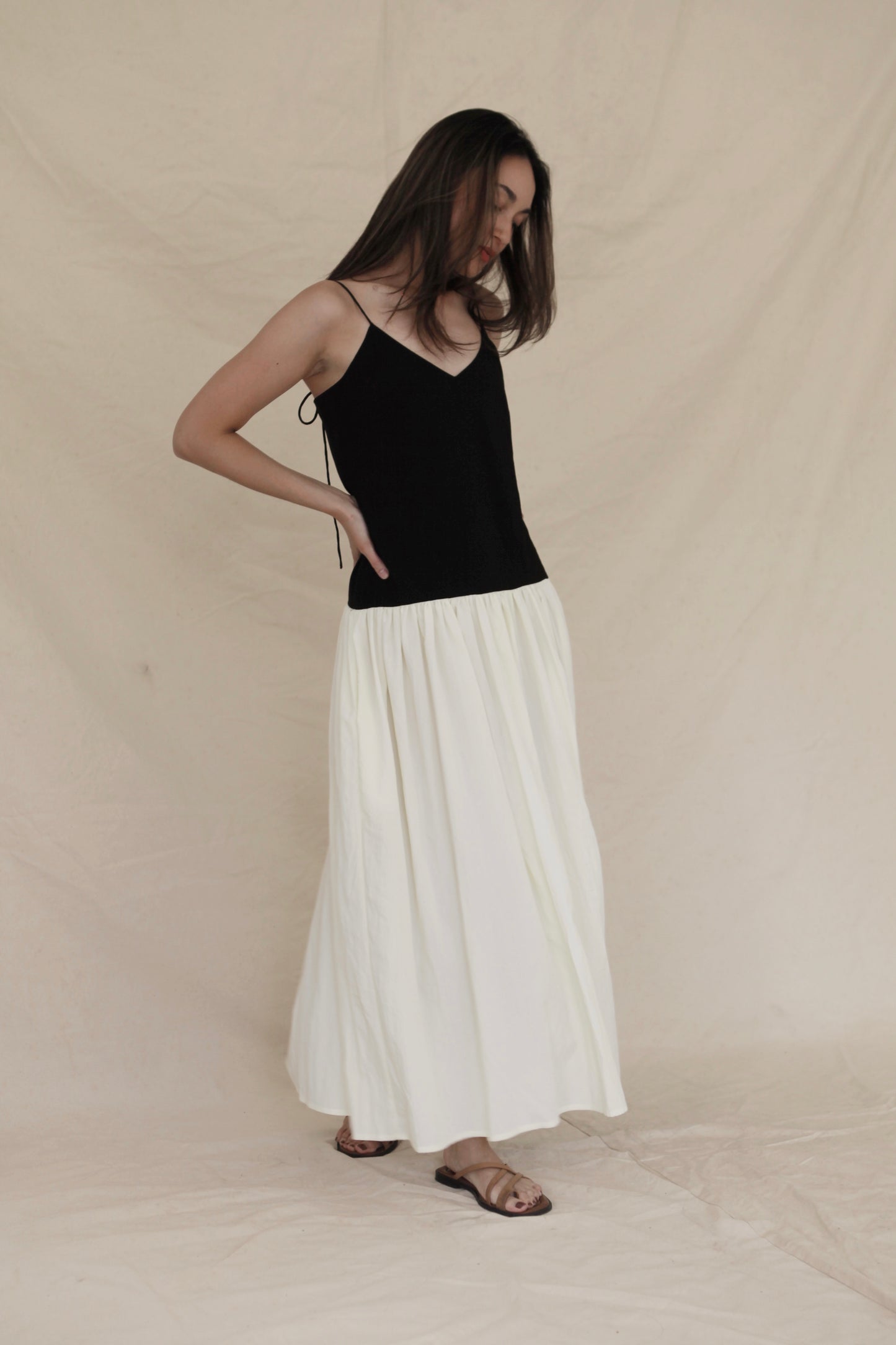 Contrast Drop Waist Bias Maxi