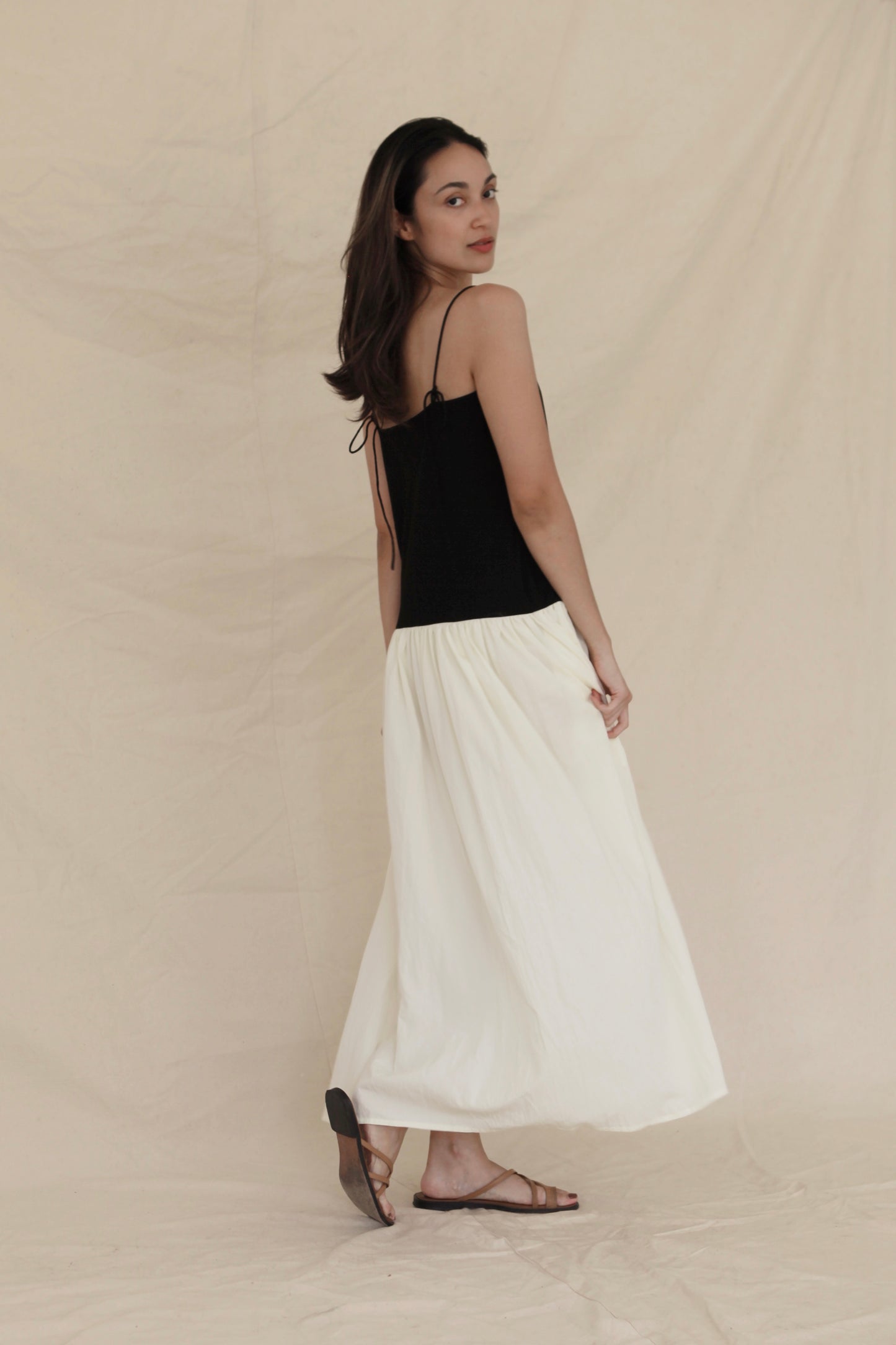 Contrast Drop Waist Bias Maxi