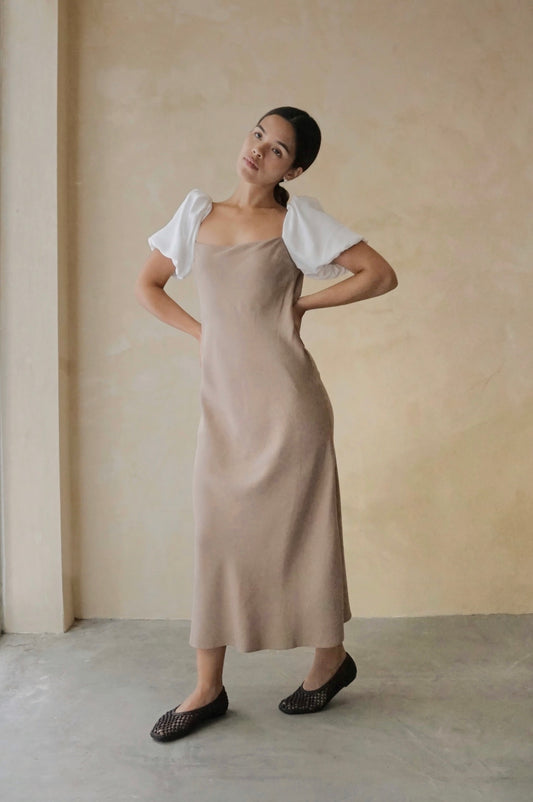 Contrast Terno Dress Taupe