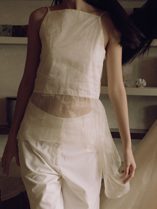 Piña Peplum Top White pre-order)