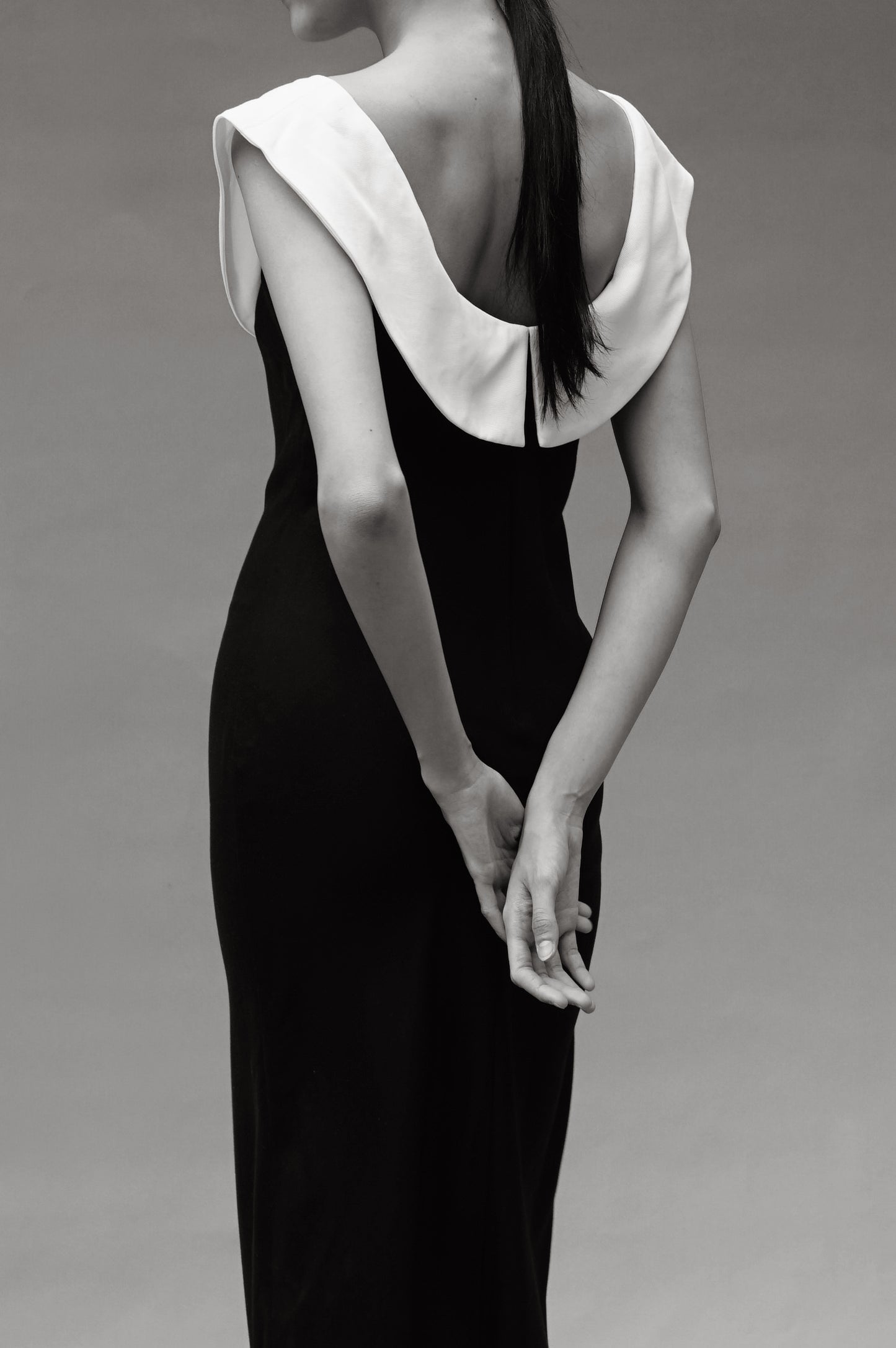 Crescent Contrast Slip Dress