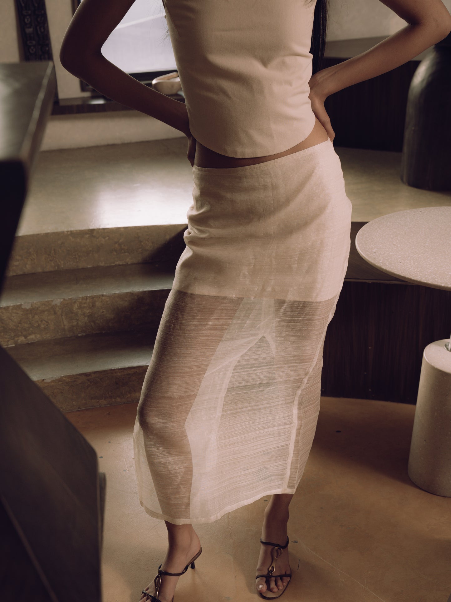 Piña Pencil Skirt Natural