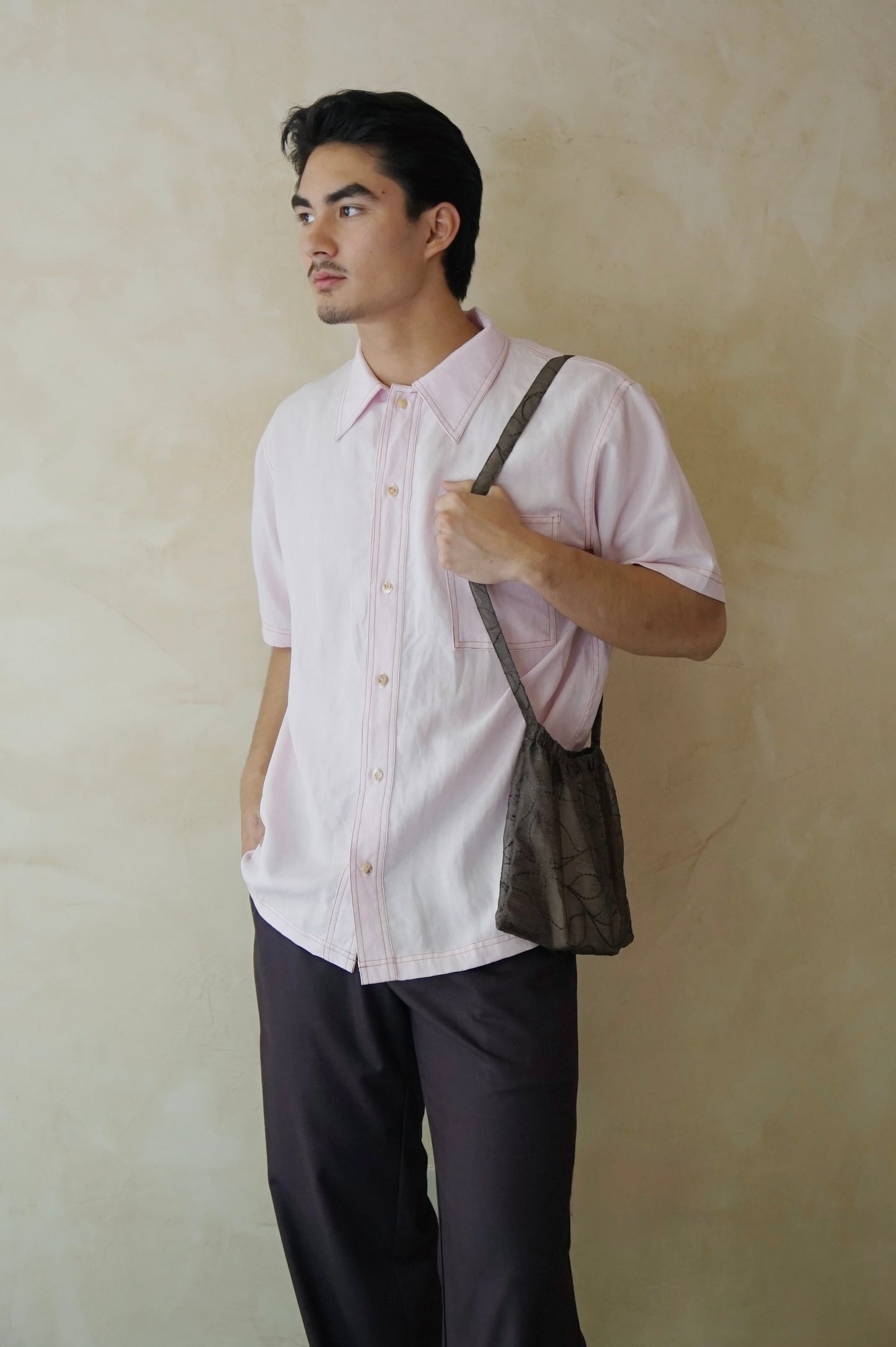 Contrast Stitch Shirt Orchid