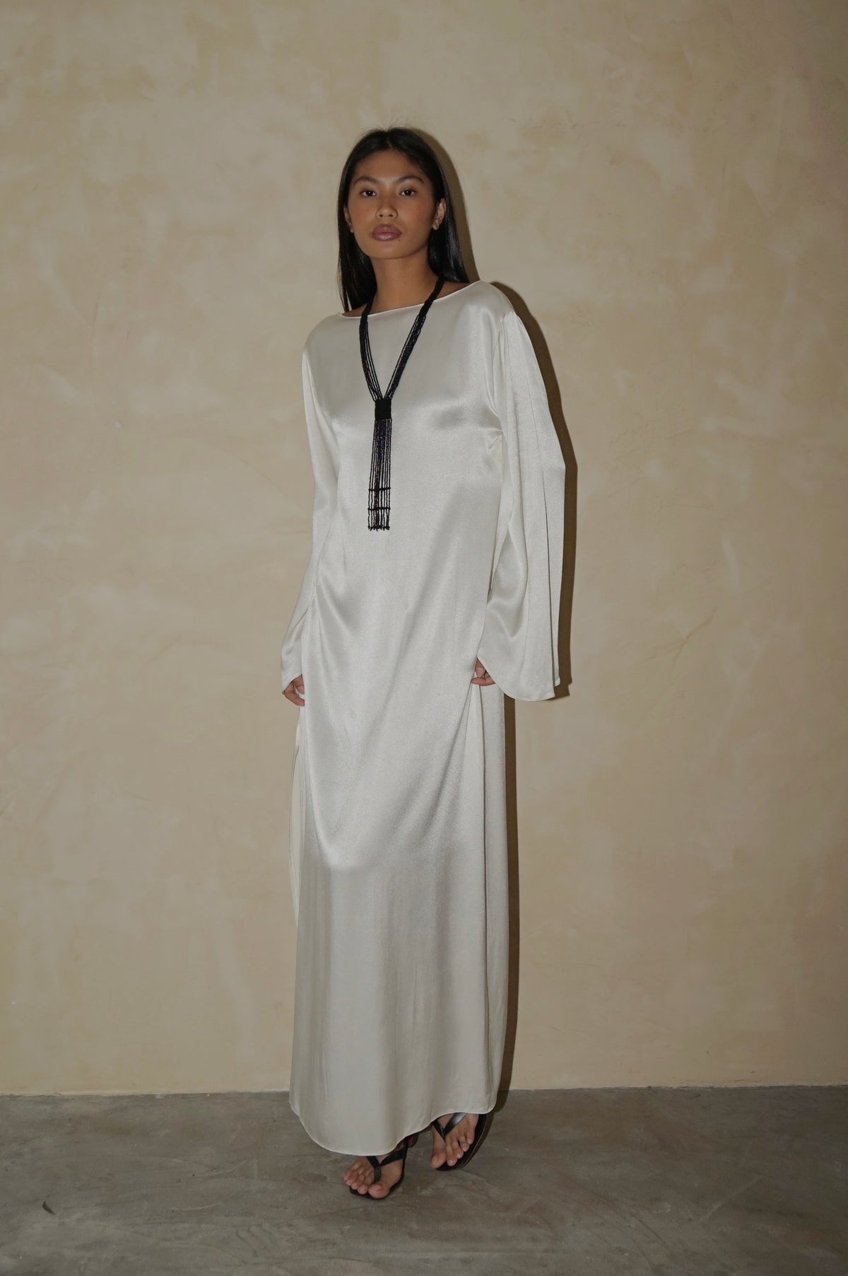 Flare Tunic Maxi Dress Pearl