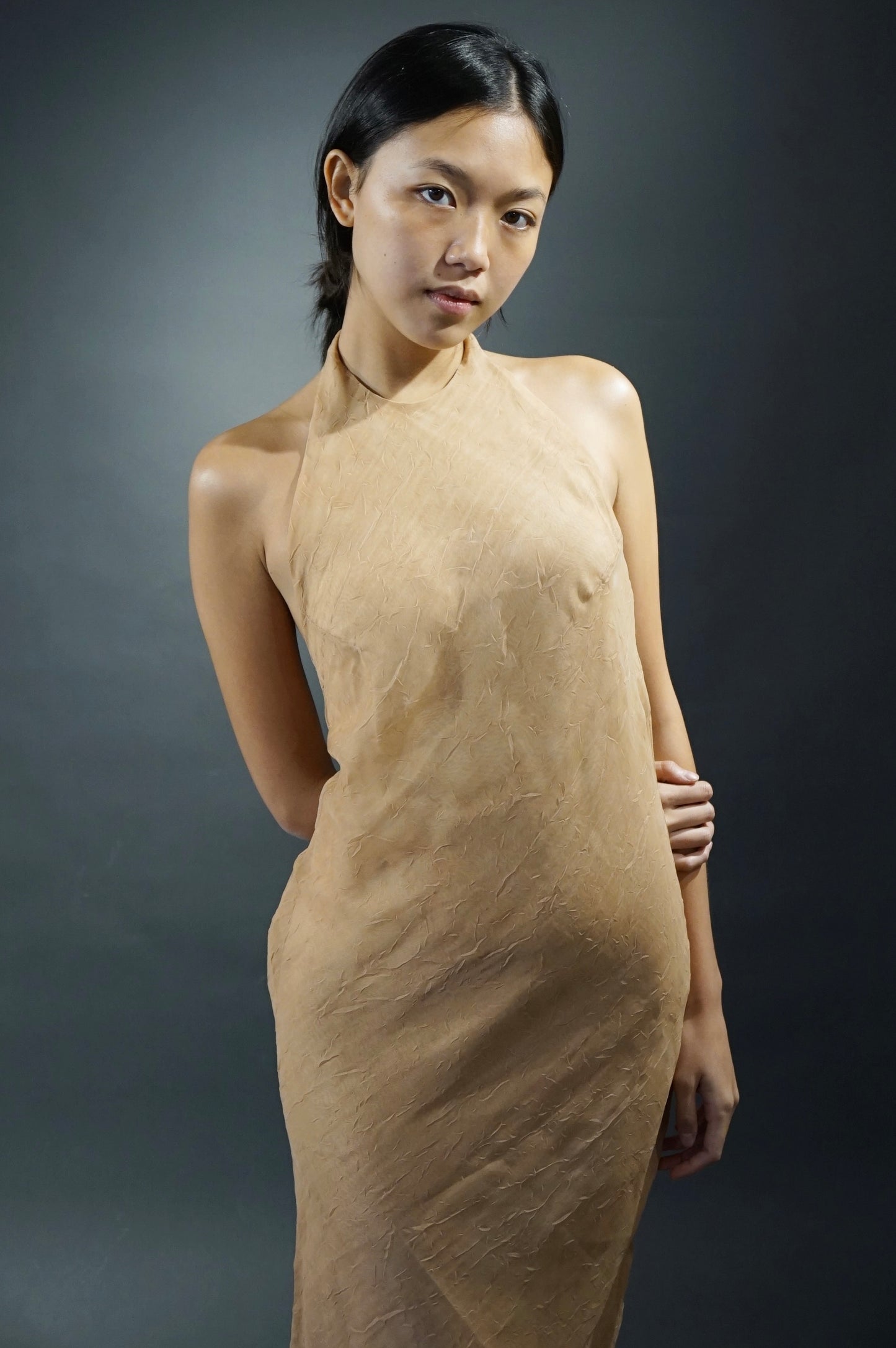 Halter Bias Midi Dress Sienna