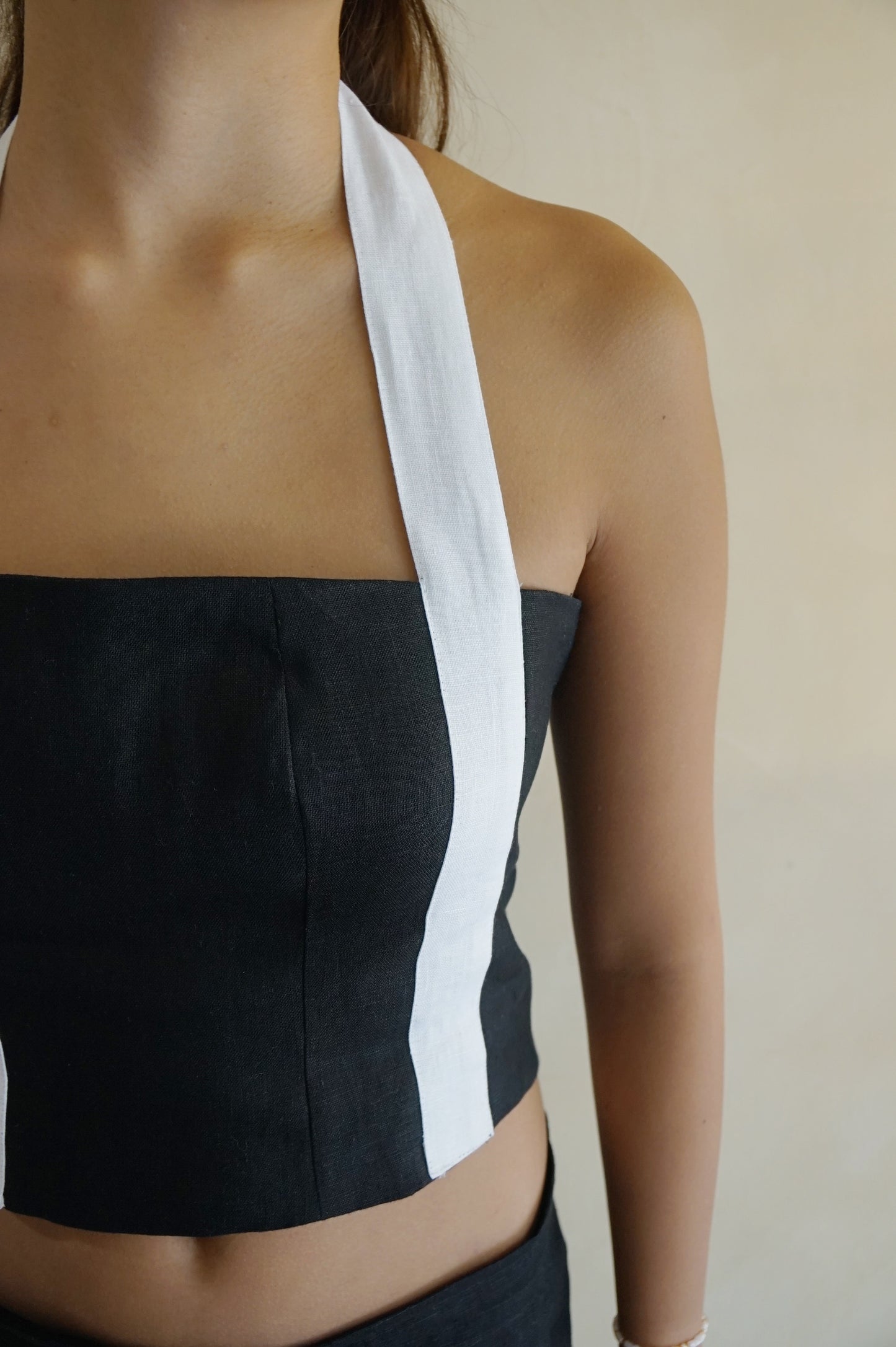Halter Tube Top Contrast