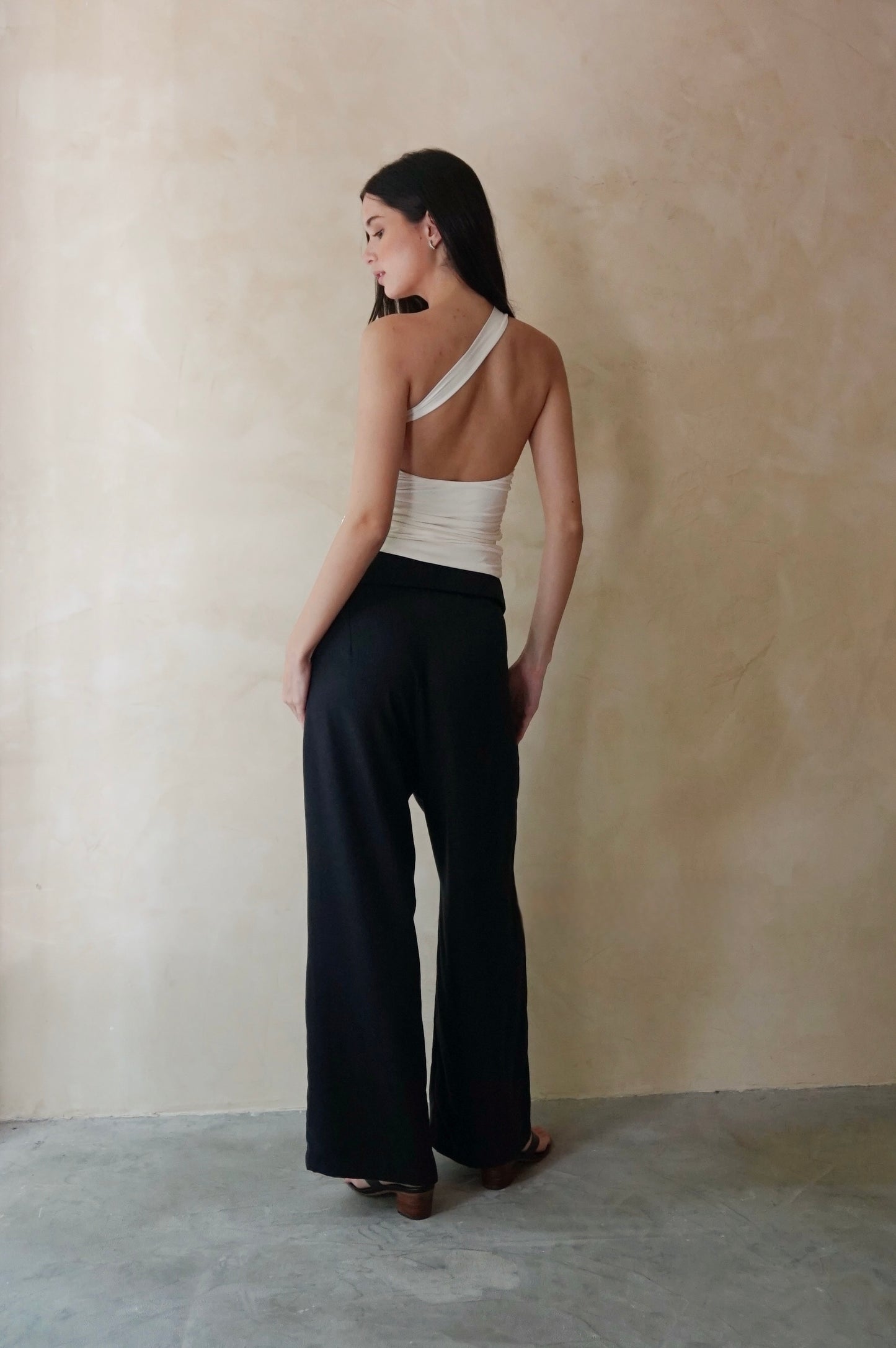 Foldover Pants Black