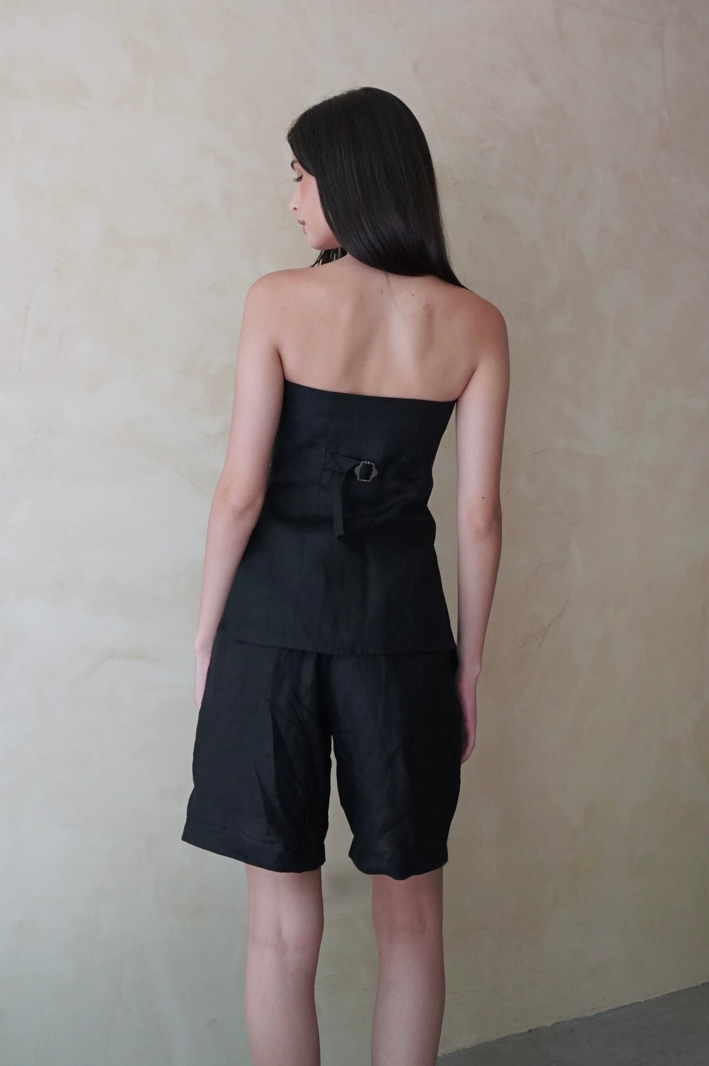 Piper Tube Top Black Pure Linen