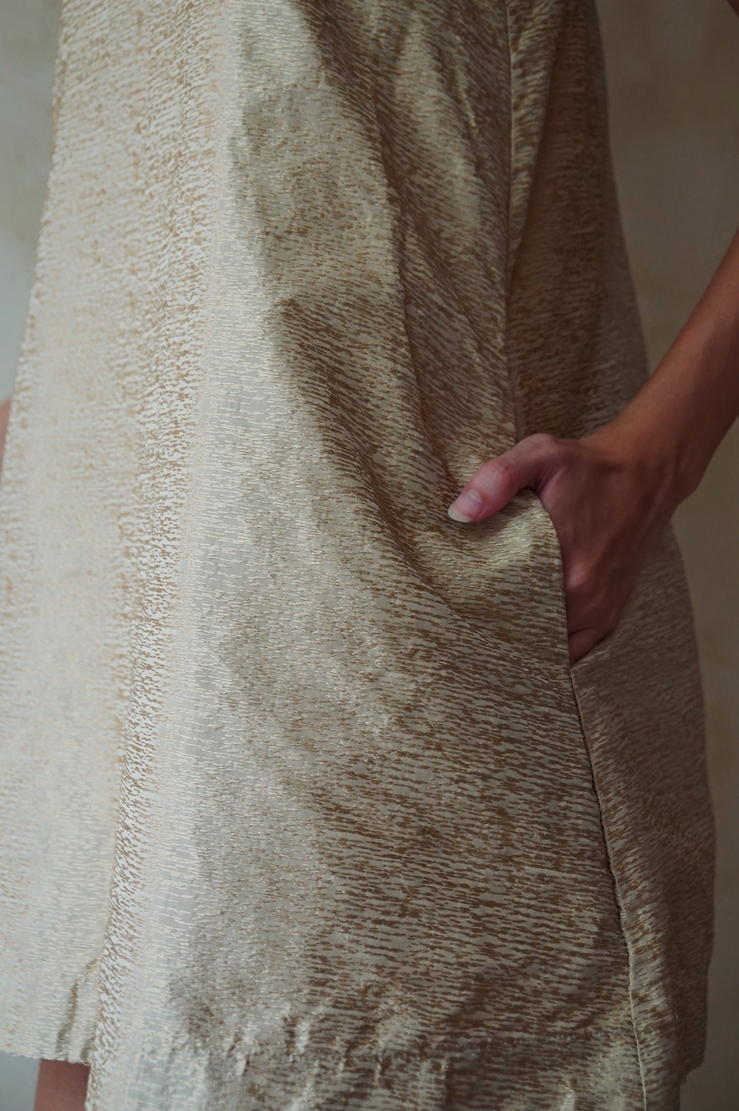 Raw Silk Swing Dress Prosecco