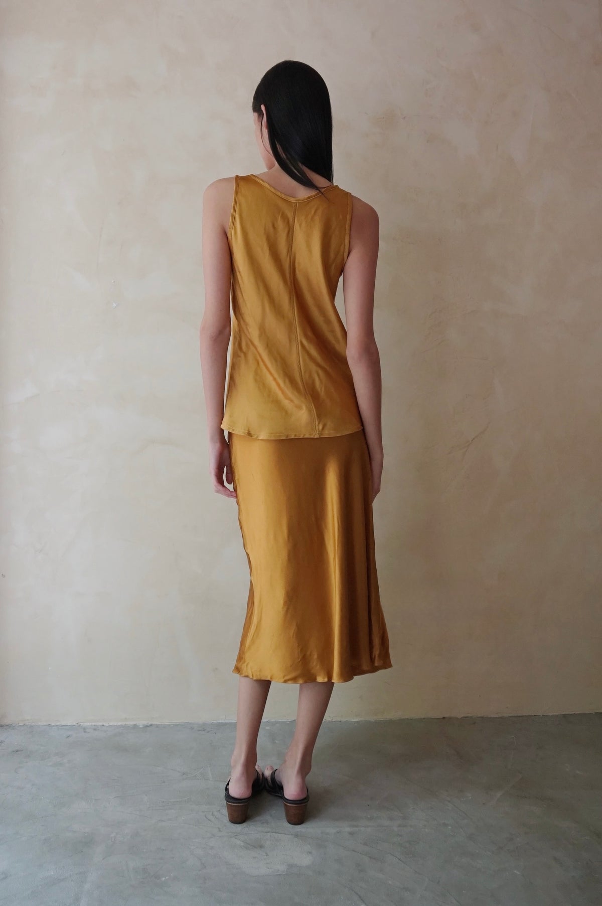 Bias Slip Skirt Caramel