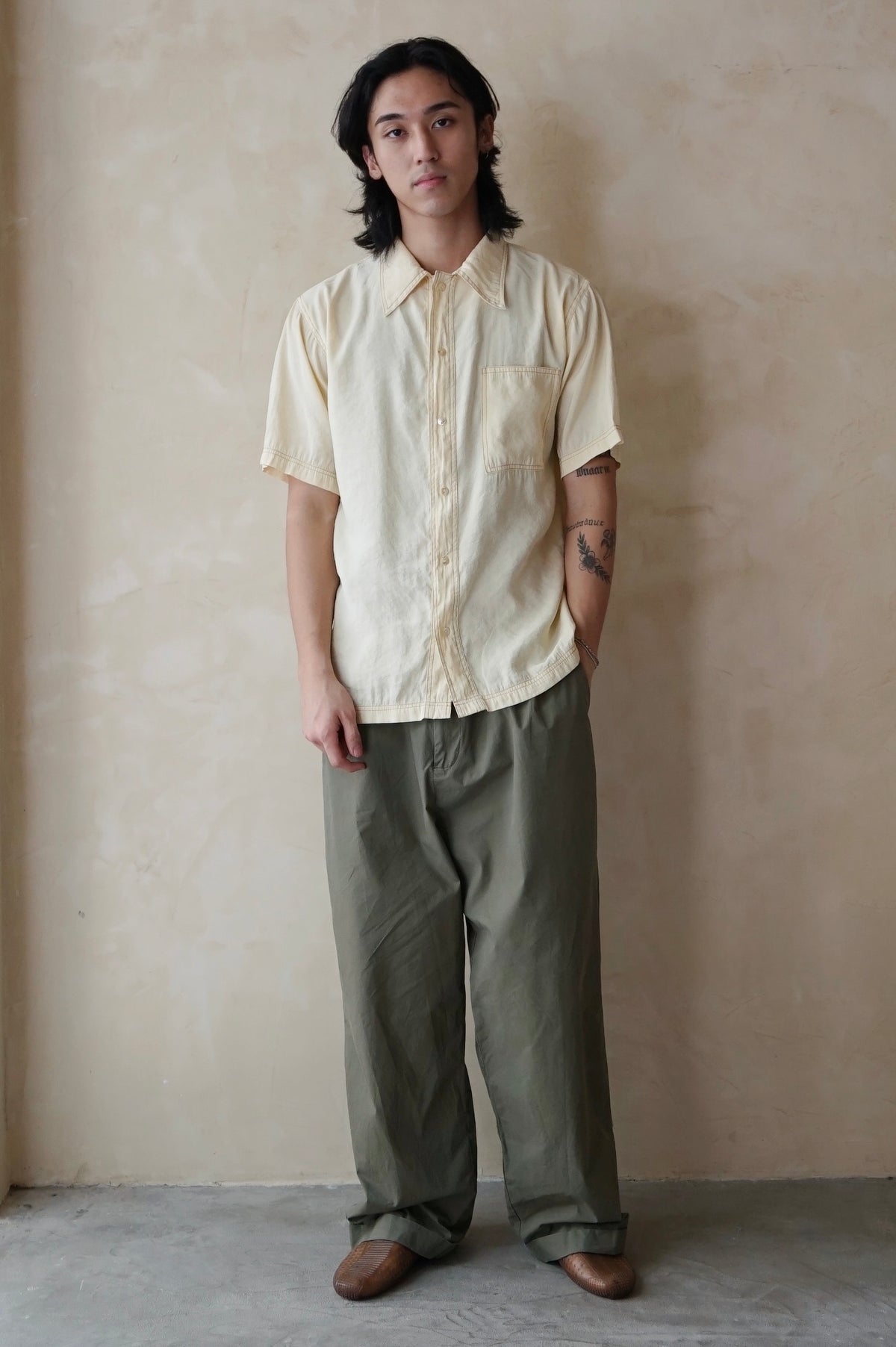 Contrast Stitch Shirt Butter