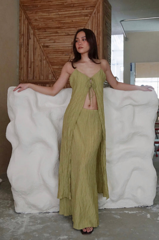 Strata Maxi Skirt Wasabi
