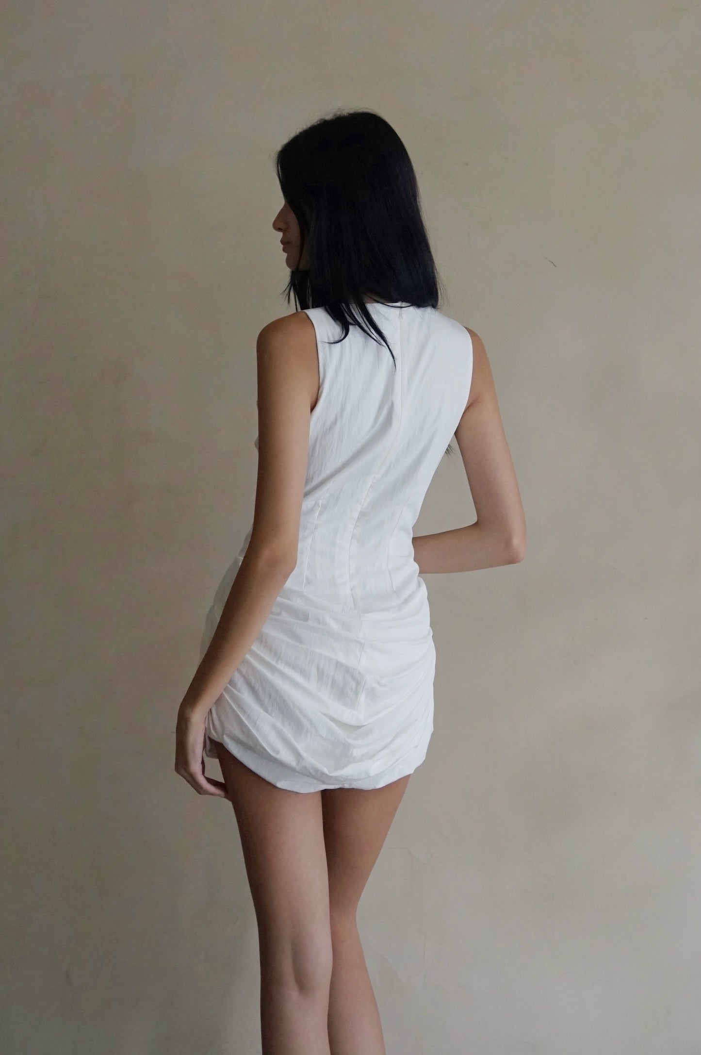 Cascade Mini Dress White