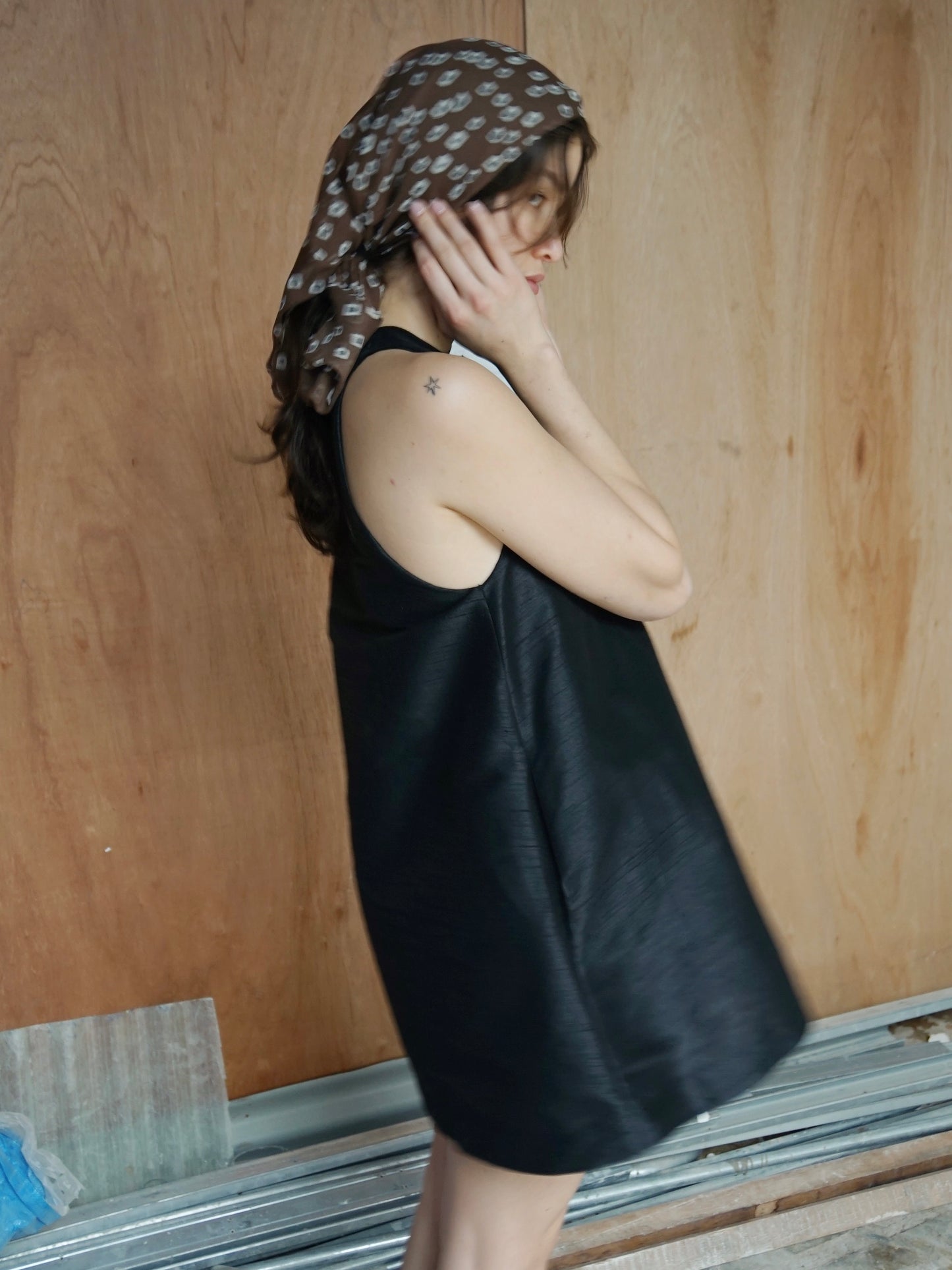 Swing Dress Piña Taffeta Black