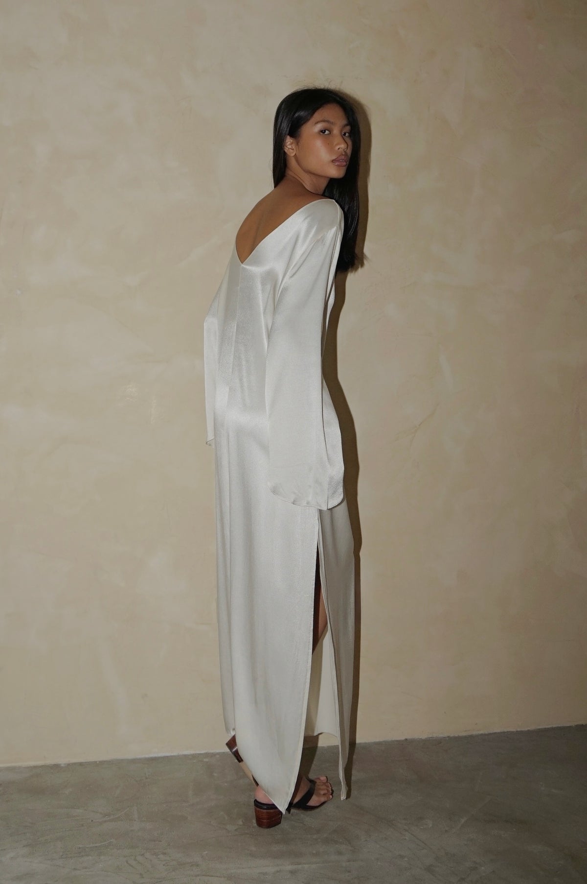 Flare Tunic Maxi Dress Pearl
